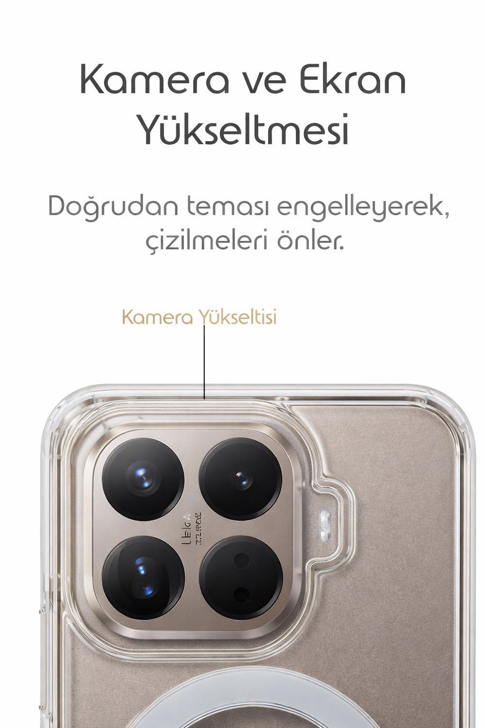 mi 15 T Pro Uyumlu Kamera Korumalı Magsafe Wireless Şarj Özellikli Lüks Şeffaf Silikon Telefon Kılıfı