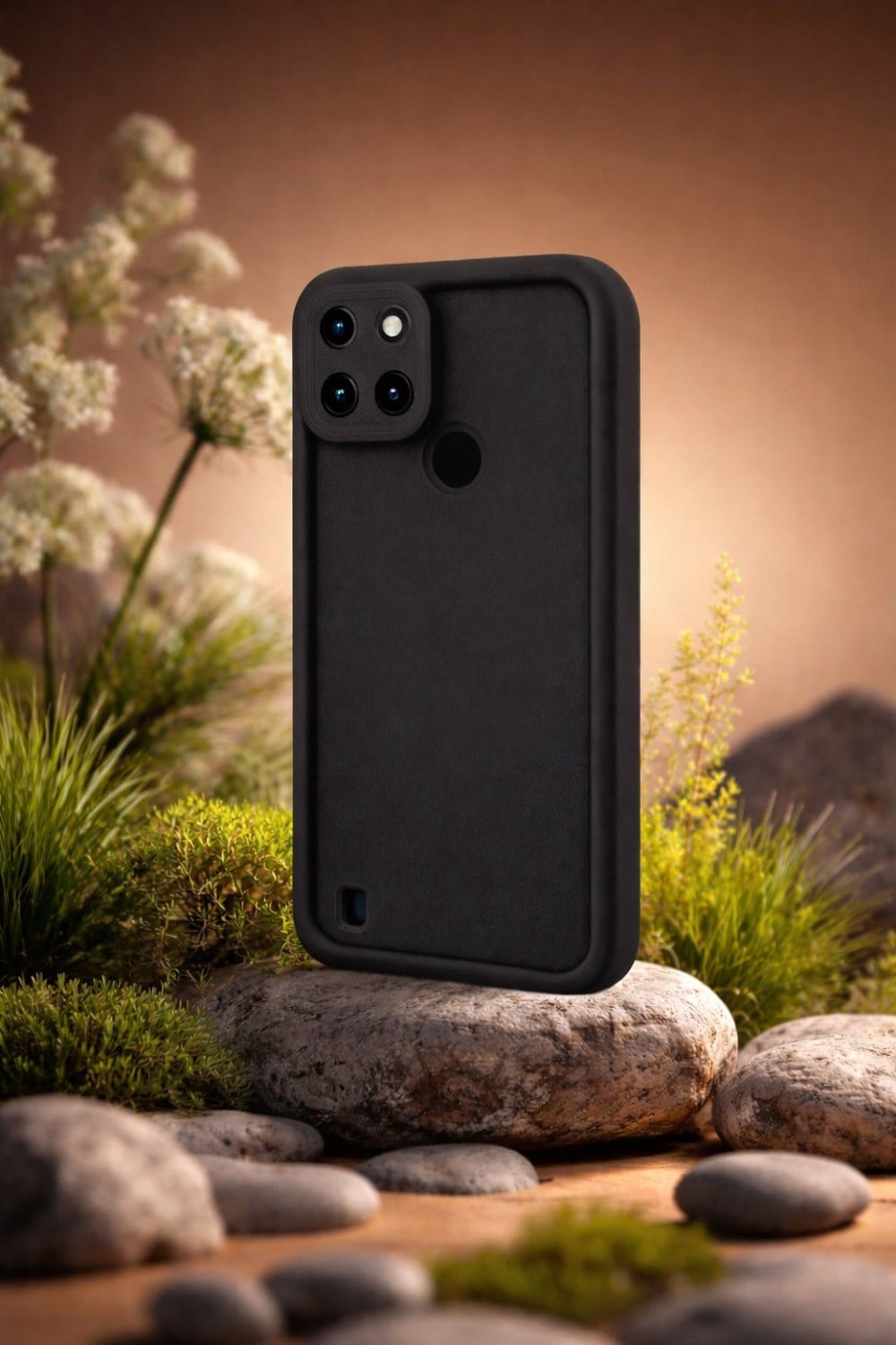 Realme C21Y VE Realme C25Y Uyumlu Kamera Çıkıntılı Mat Silikon Telefon Kılıfı