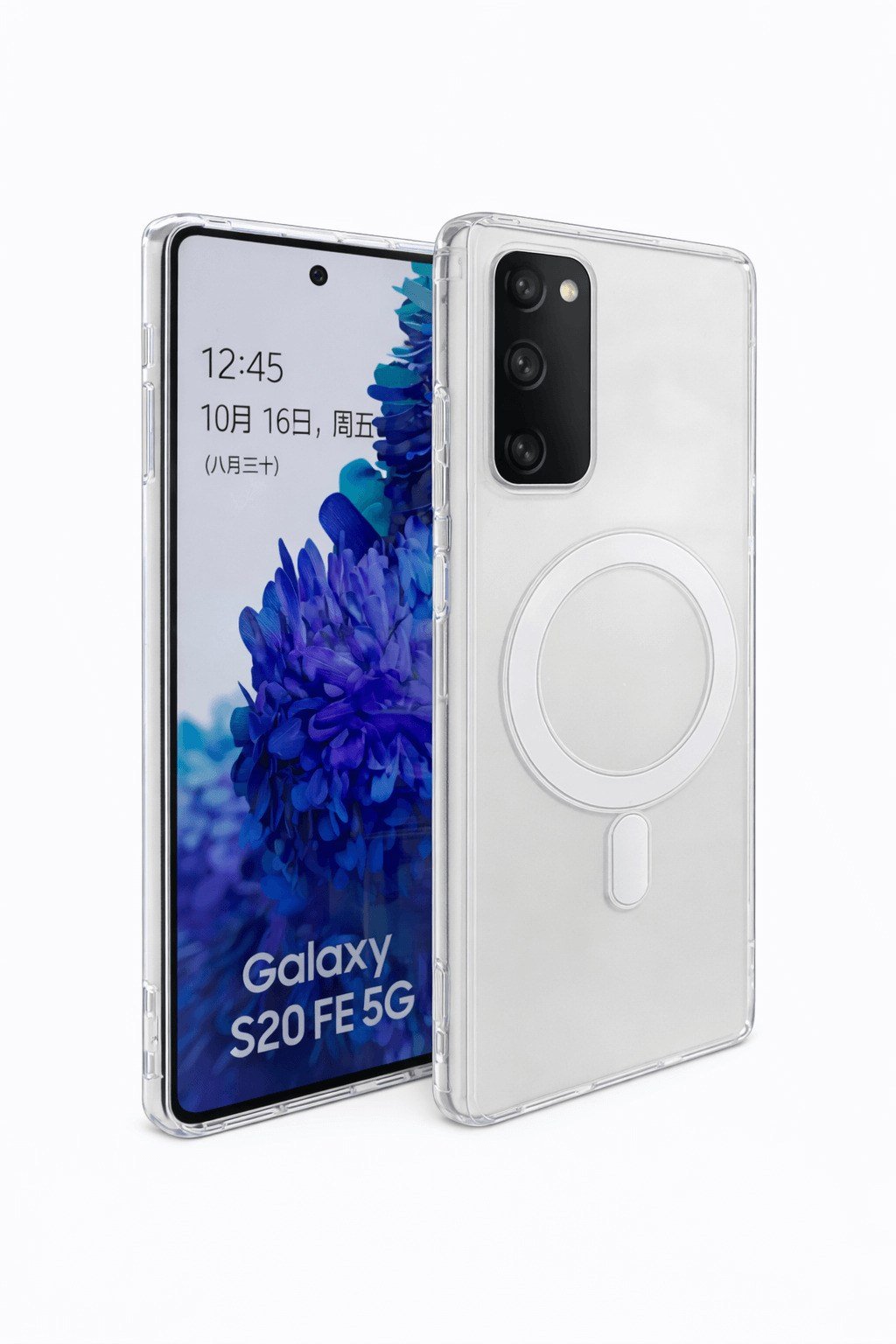 Samsung Galaxy S20 FE Uyumlu Kamera Korumalı Magsafe Wireless Şarj Özellikli Lüks Şeffaf Silikon Telefon Kılıfı