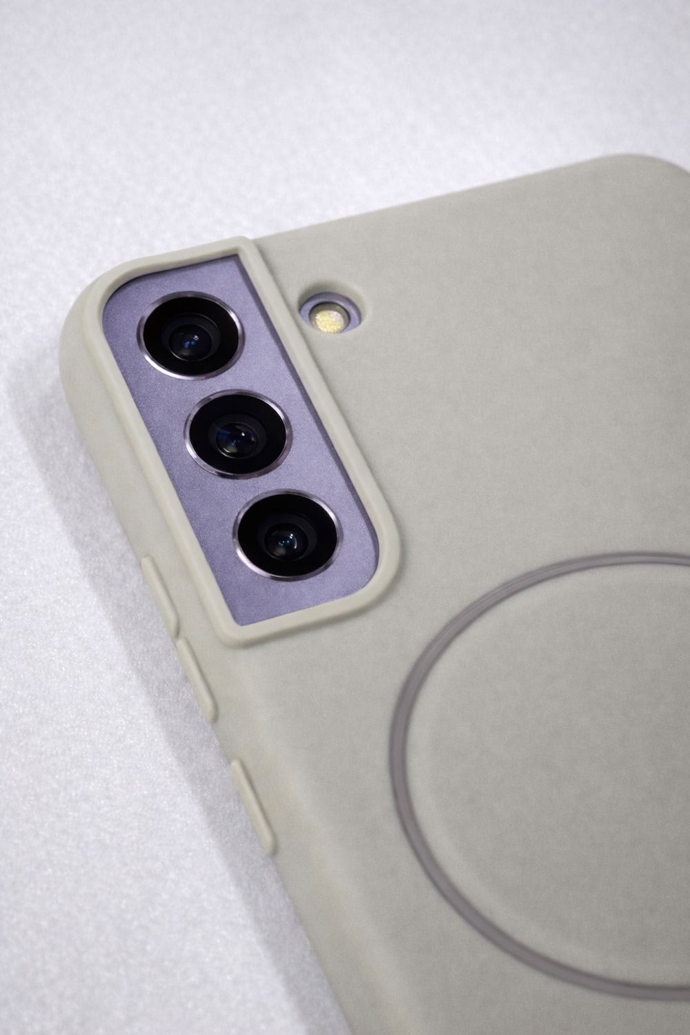 SAMSUNG Galaxy S22 Uyumlu İçi Kadife Magsafe Wireless Şarz Özellikli Taş Renkli Telefon Kılıfı