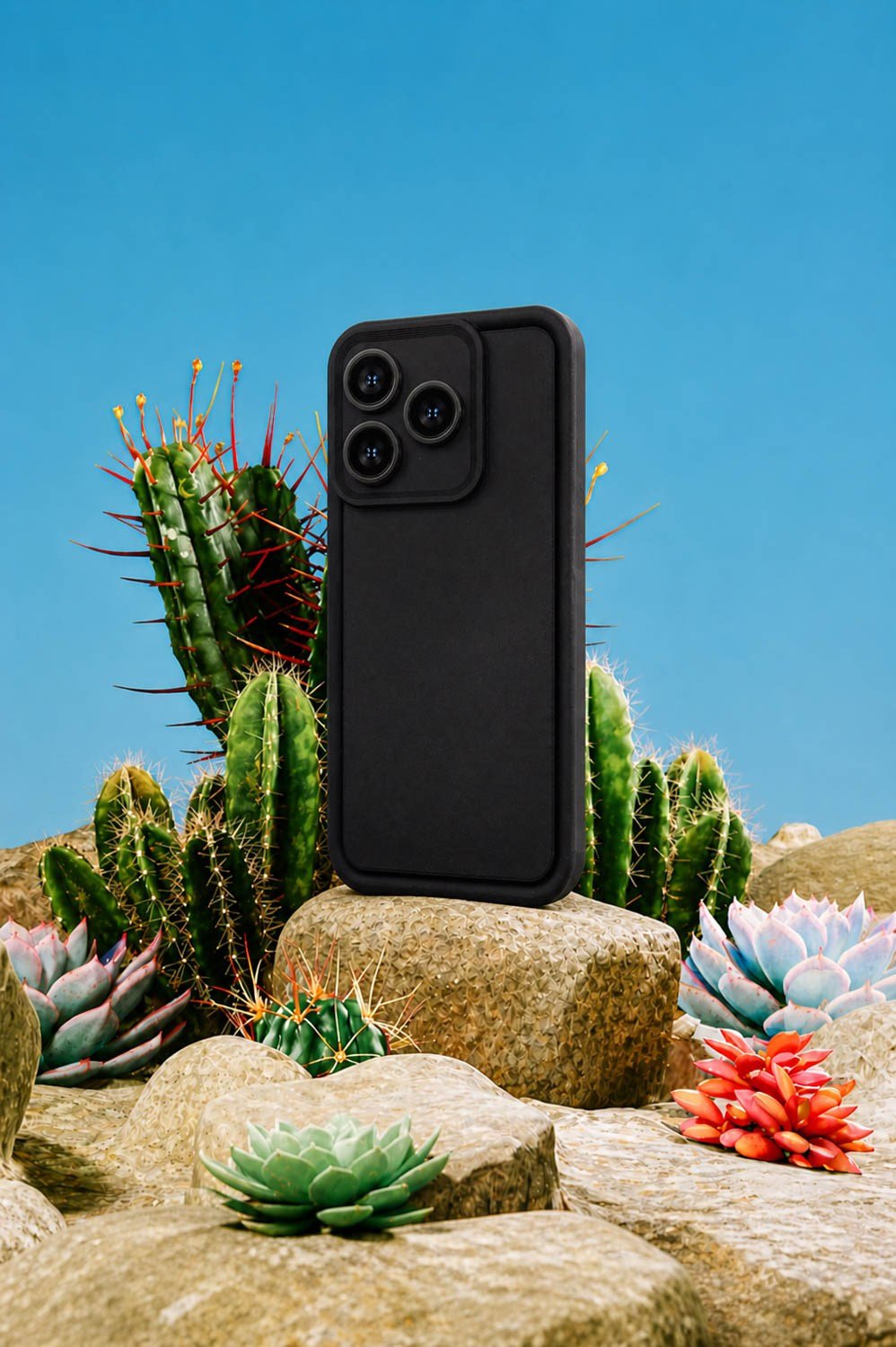 Tecno Spark10-4G/Spark10C Uyumlu Kamera Çıkıntılı Mat Silikon Telefon Kılıfı