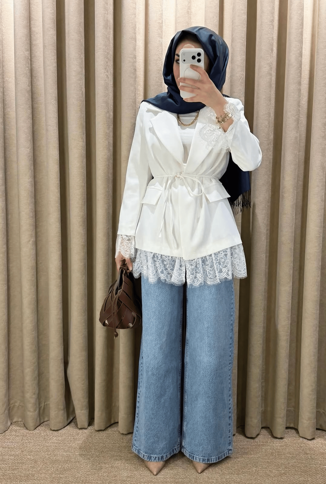 Beyaz Angel Blazer Ceket 