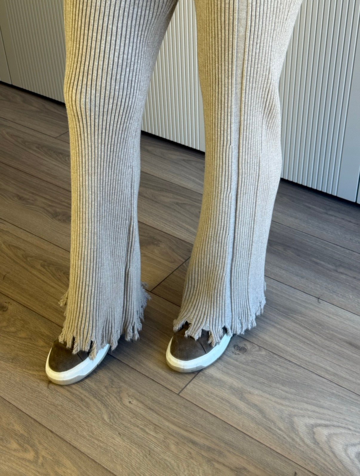 Krem İthal Triko Pantolon