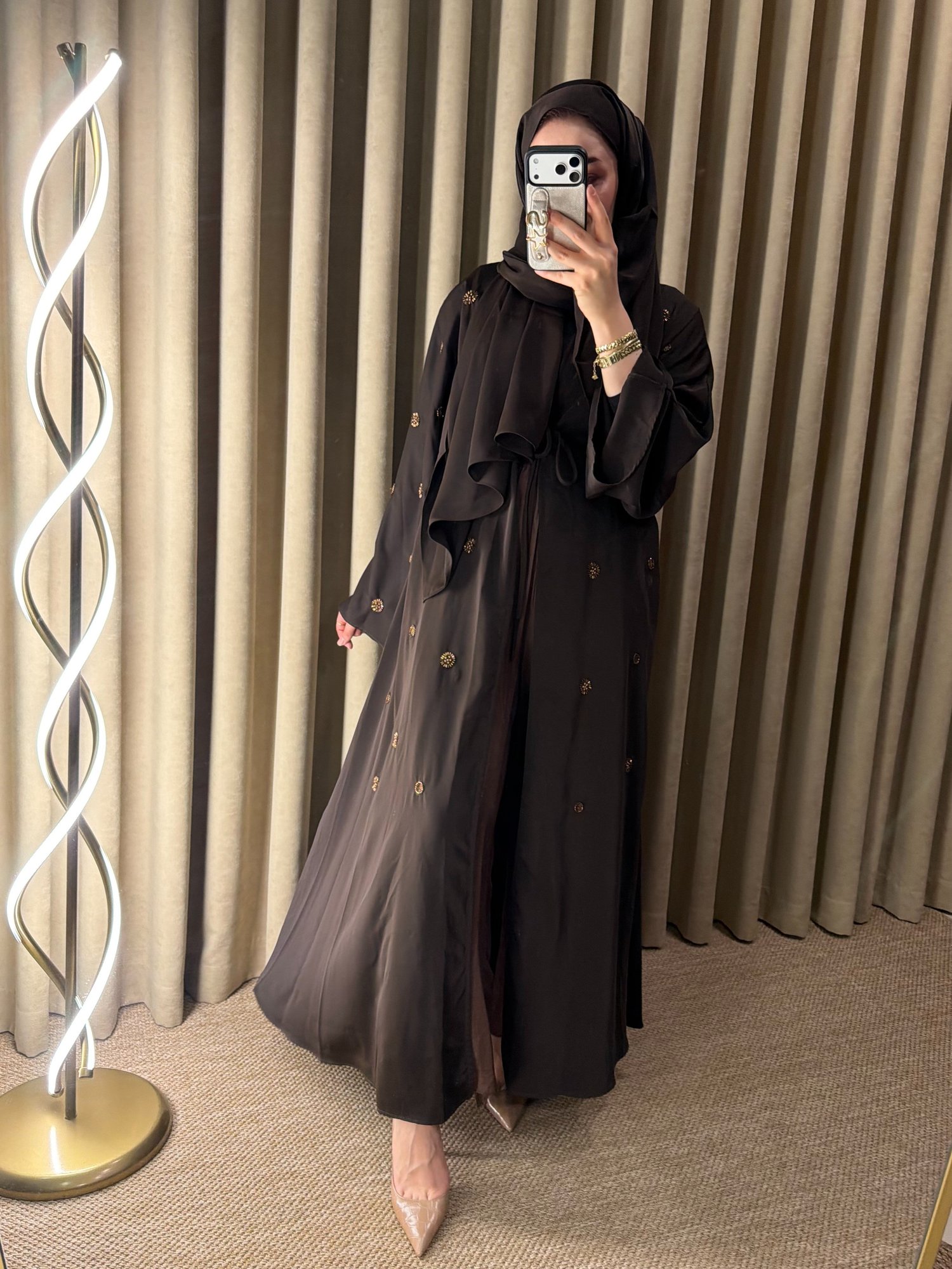 Sedef Abaya Kahverengi 