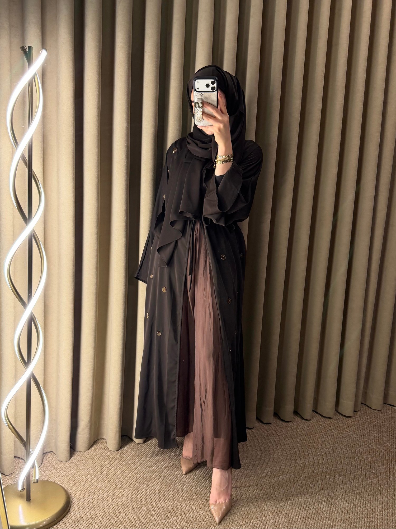 Sedef Abaya Kahverengi 