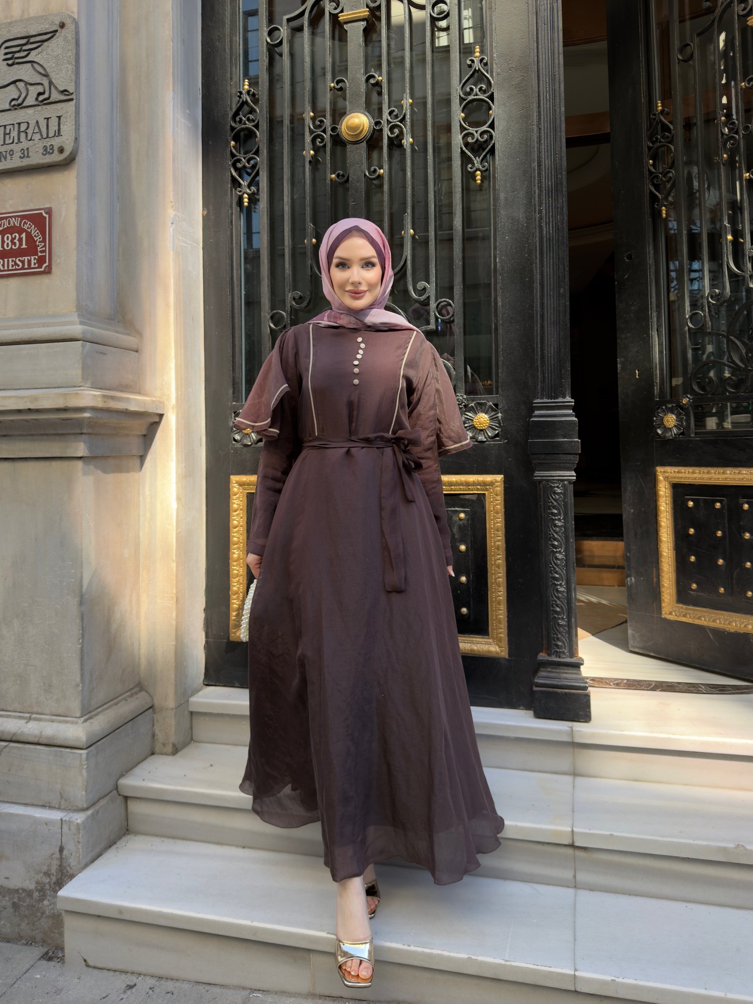 Alara Elbise Kahverengi