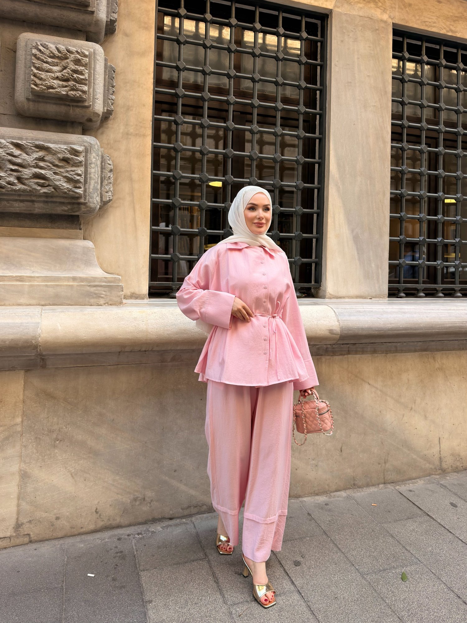 ANNA PREMİUM KUMAŞ TAKIM | PEMBE