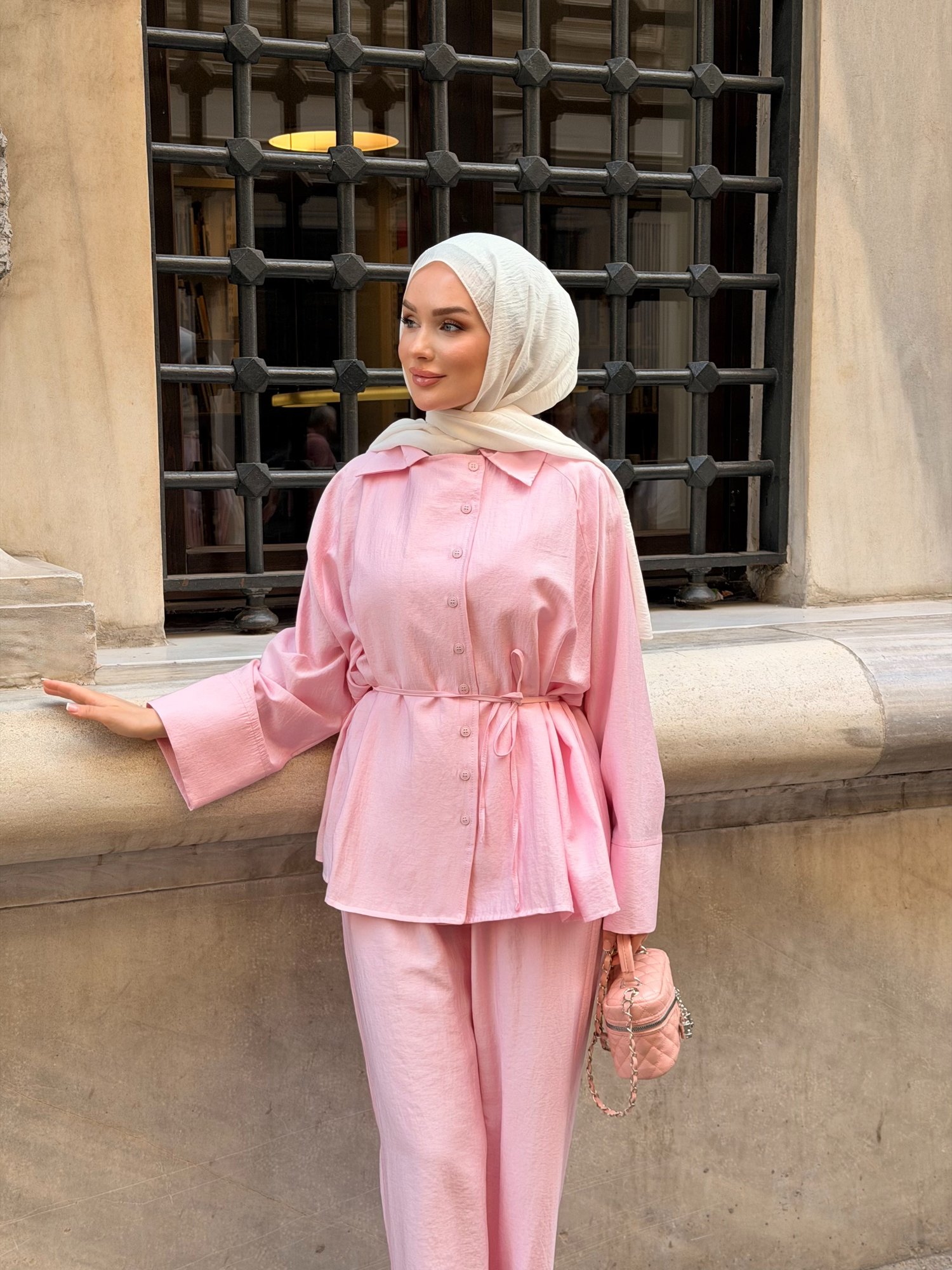ANNA PREMİUM KUMAŞ TAKIM | PEMBE