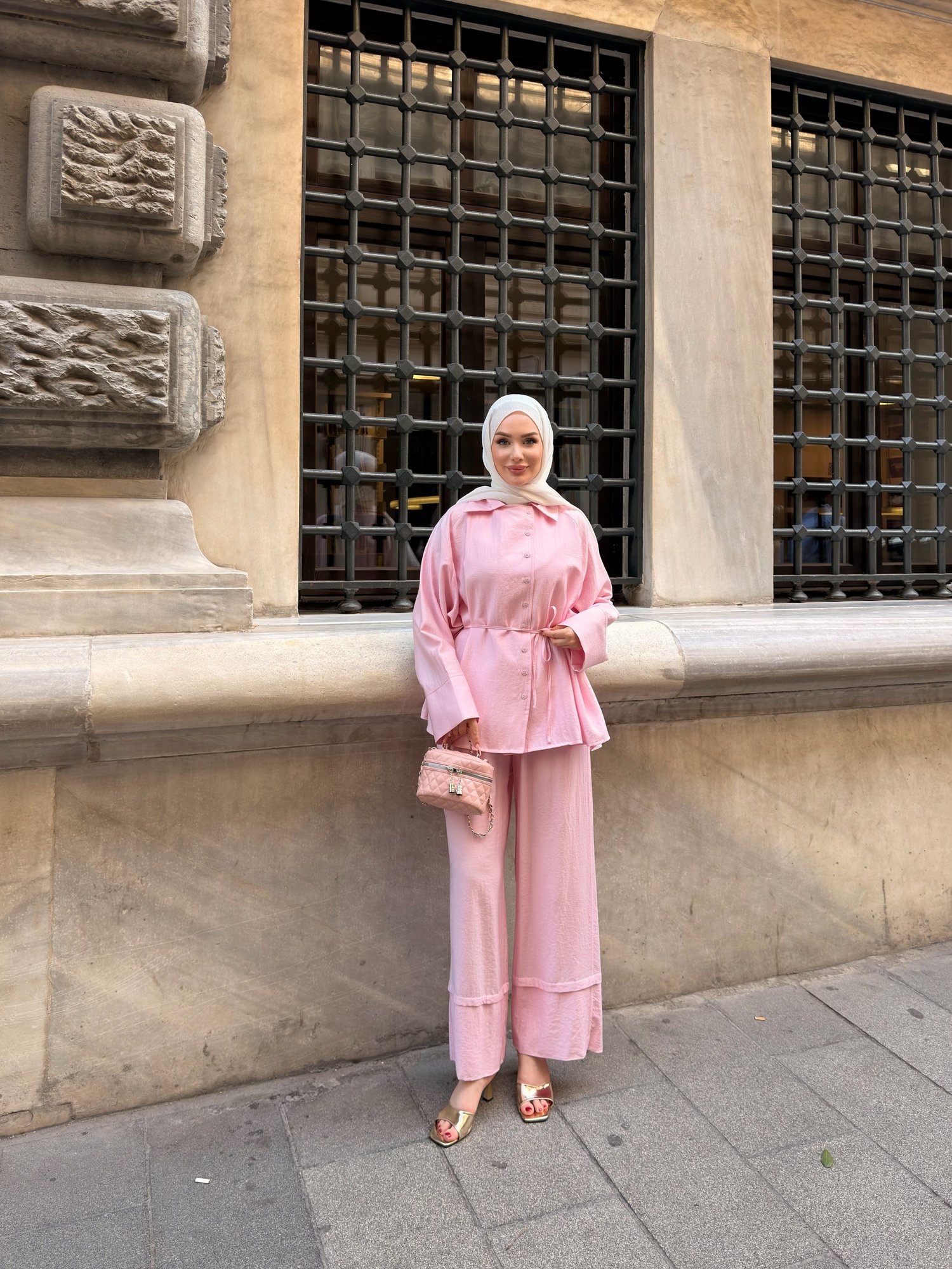ANNA PREMİUM KUMAŞ TAKIM | PEMBE