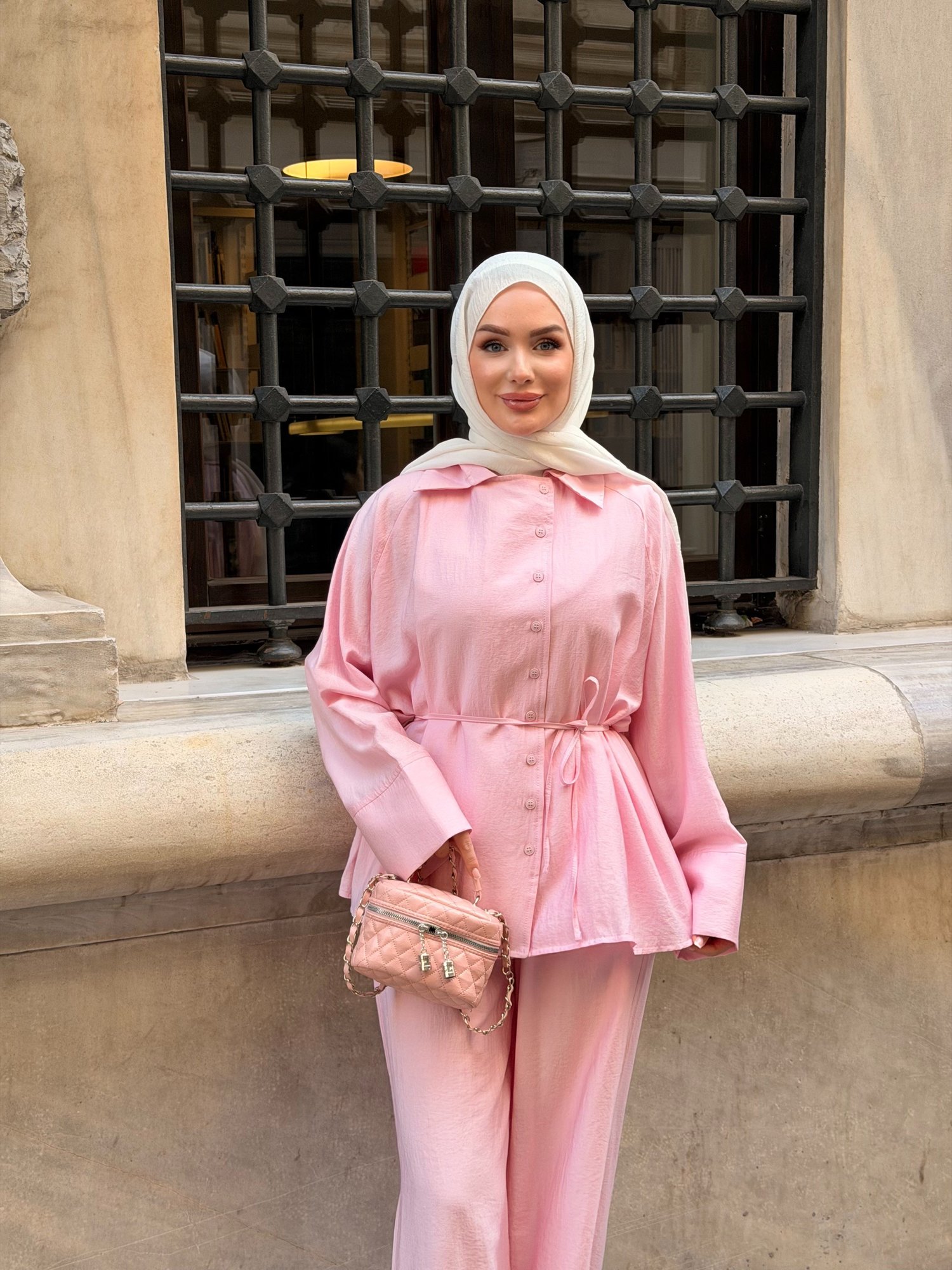 ANNA PREMİUM KUMAŞ TAKIM | PEMBE
