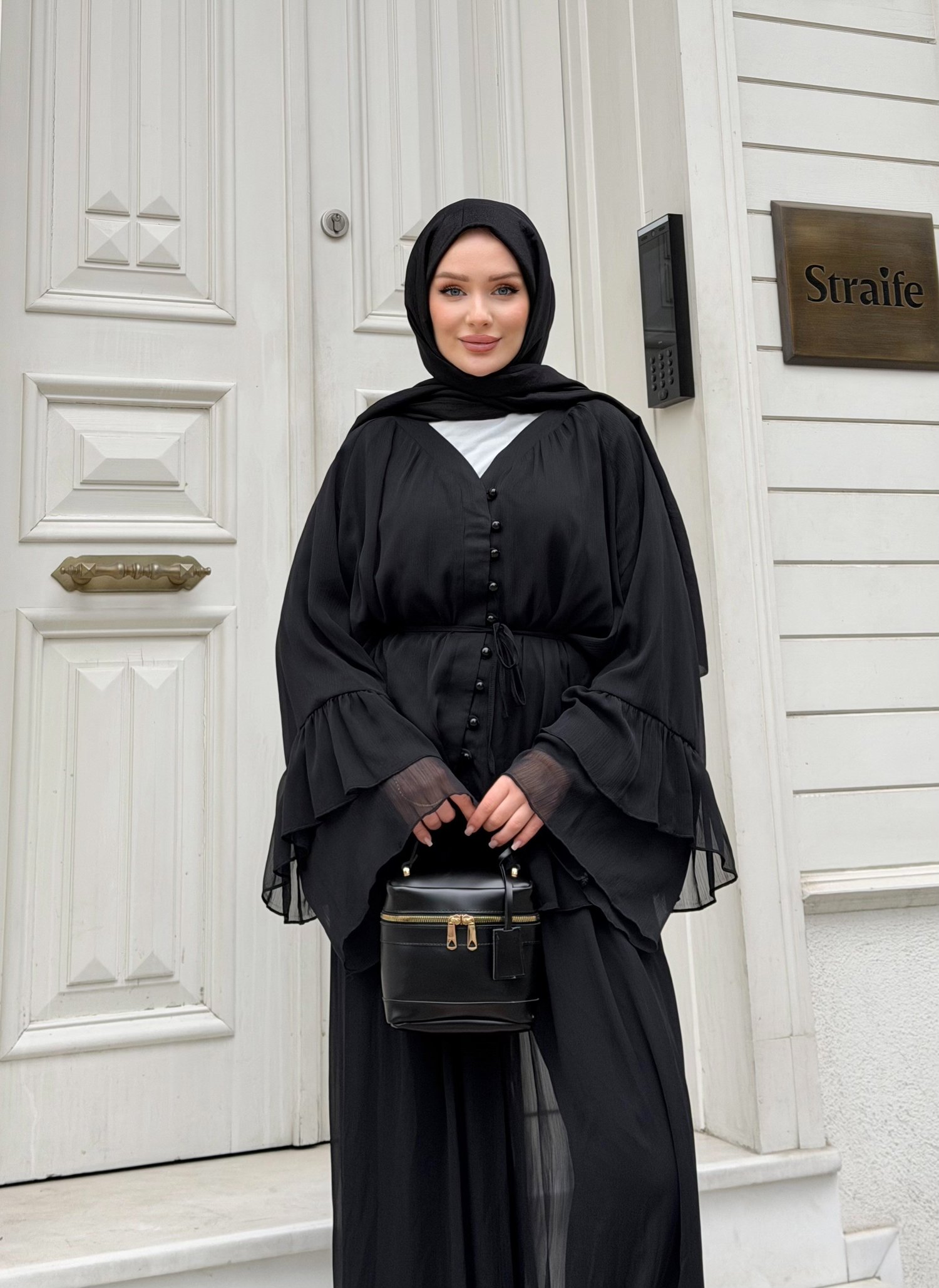 Celine Şifon Takım | Siyah