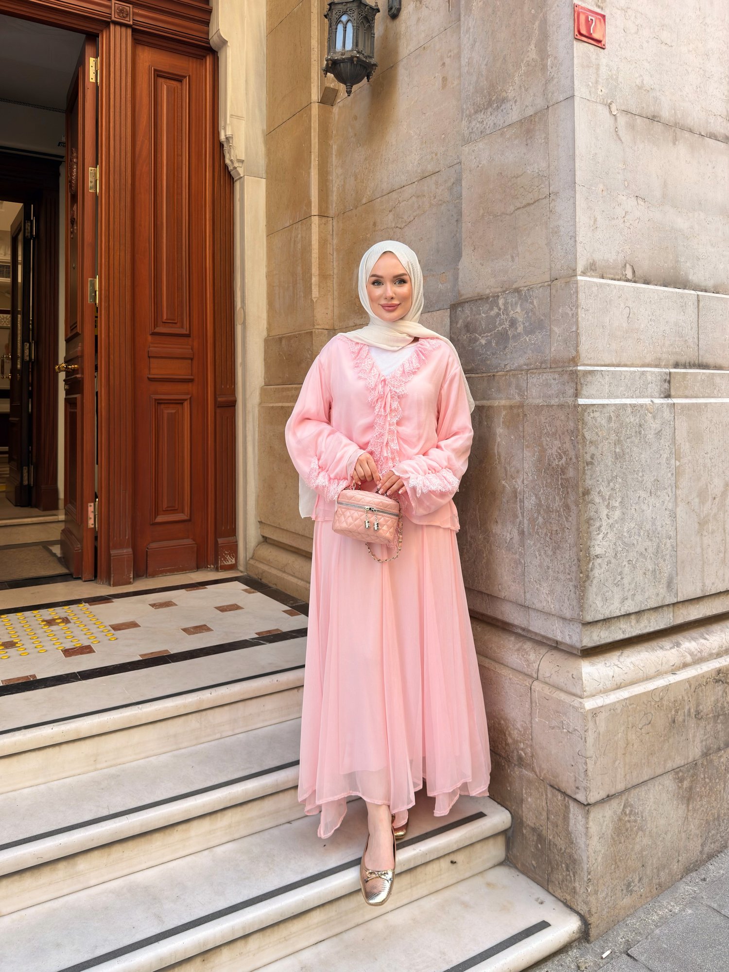 HÜMA DANTEL DETAYLI TAKIM | PEMBE