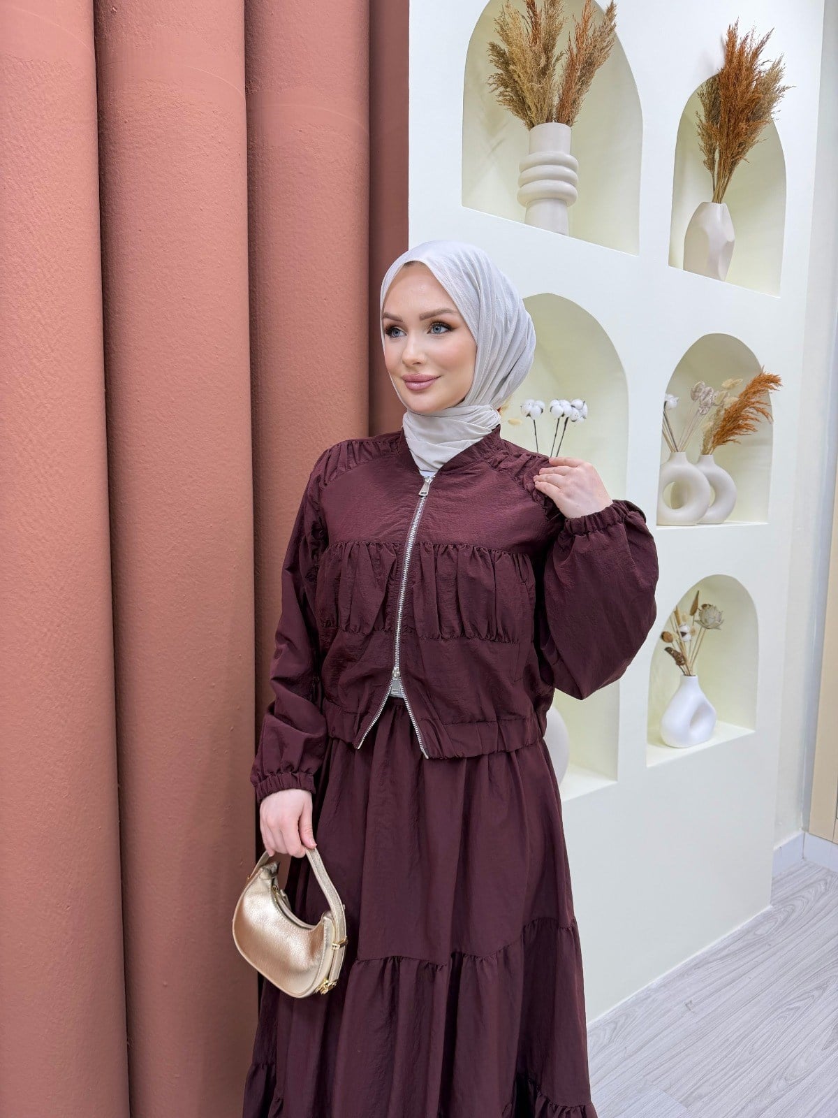 Lume Etekli Takım Bordo