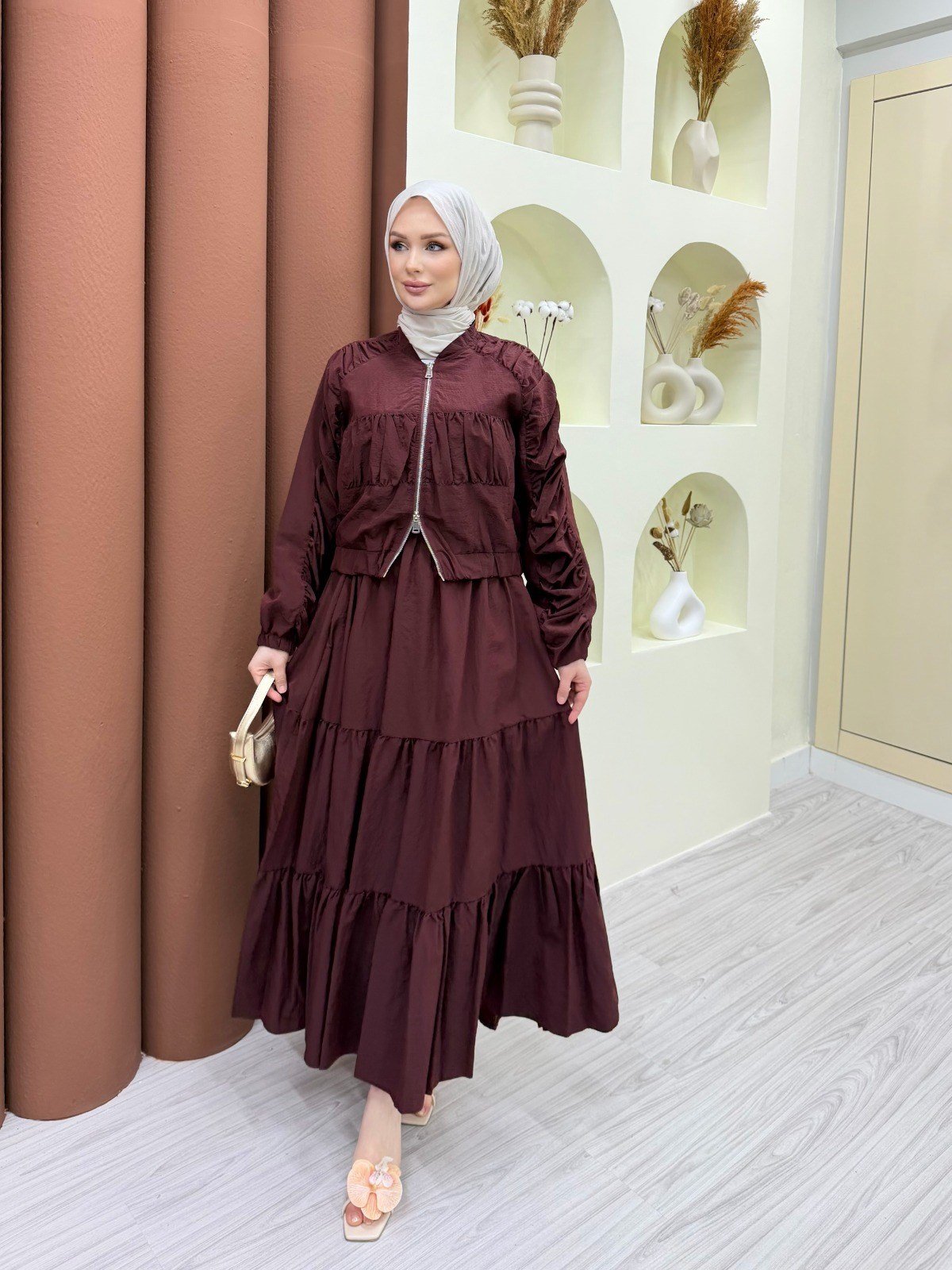 Lume Etekli Takım Bordo