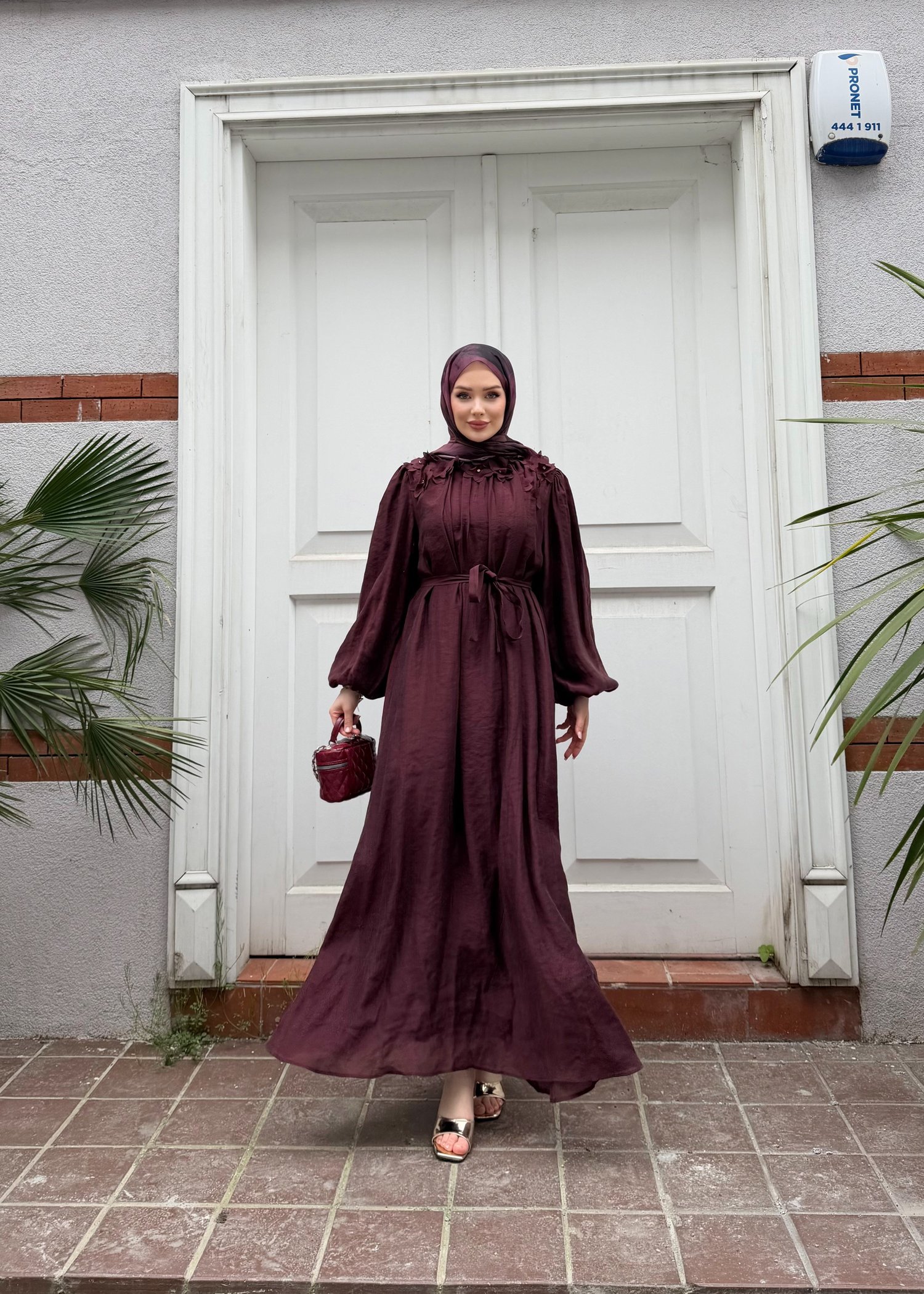 Navy Elbise | Bordo