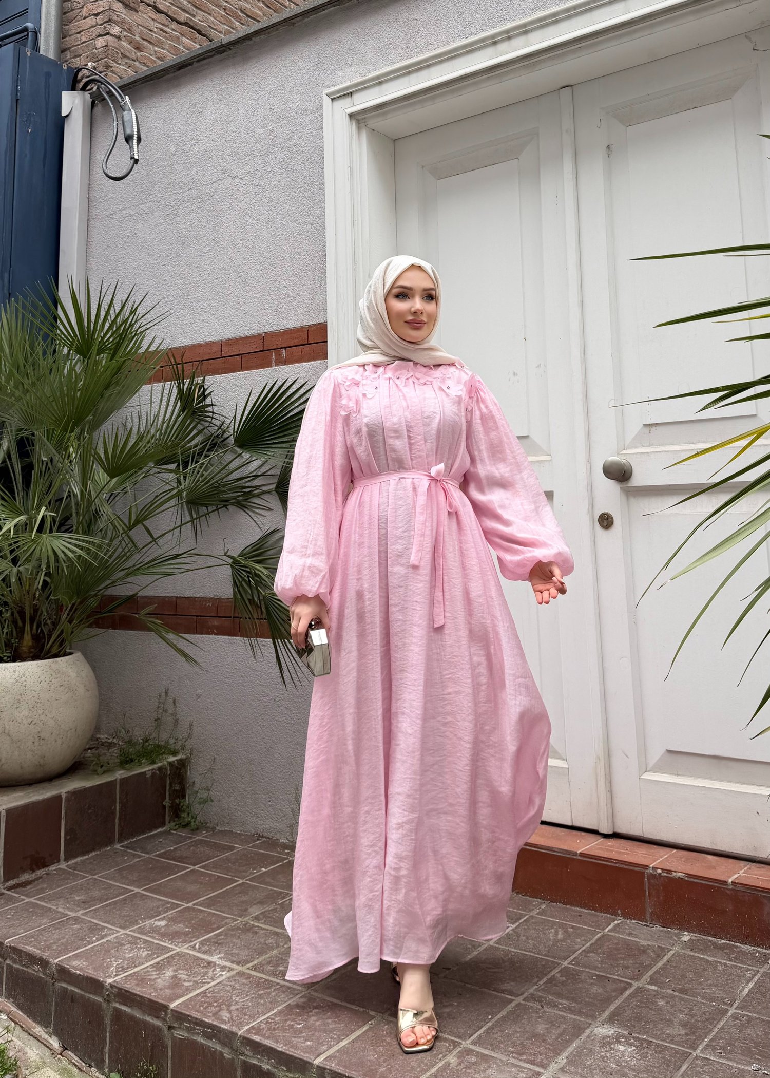 Navy Elbise | Pembe