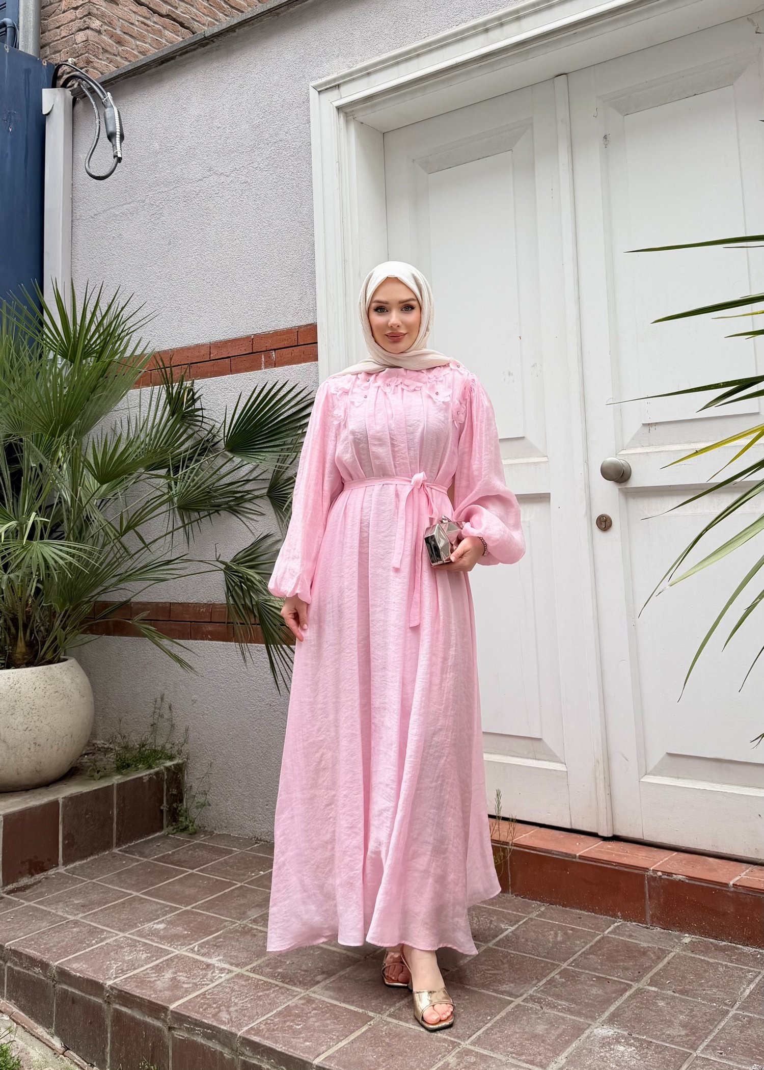 Navy Elbise | Pembe