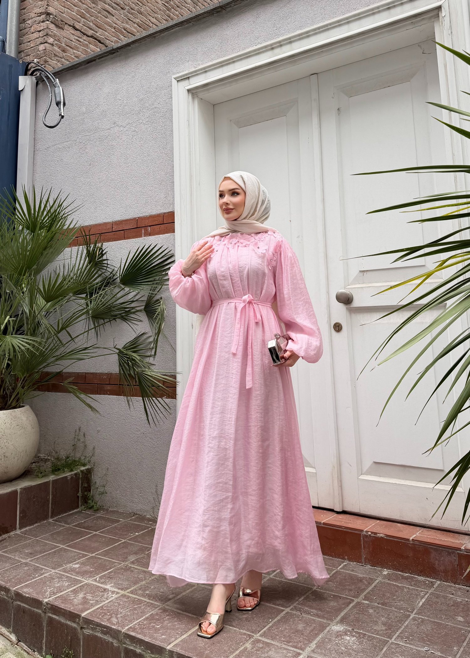 Navy Elbise | Pembe