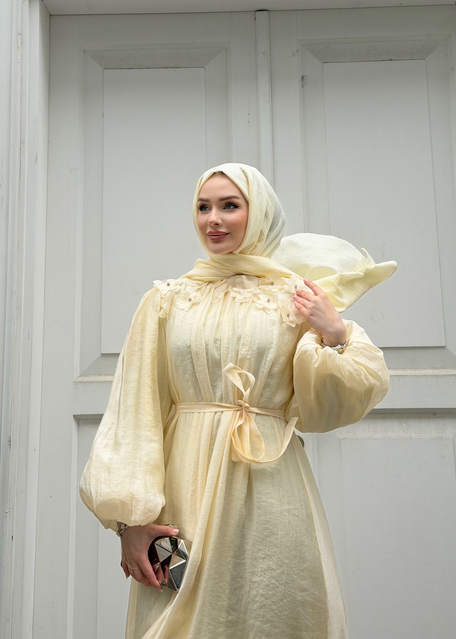 Navy Elbise | Sarı