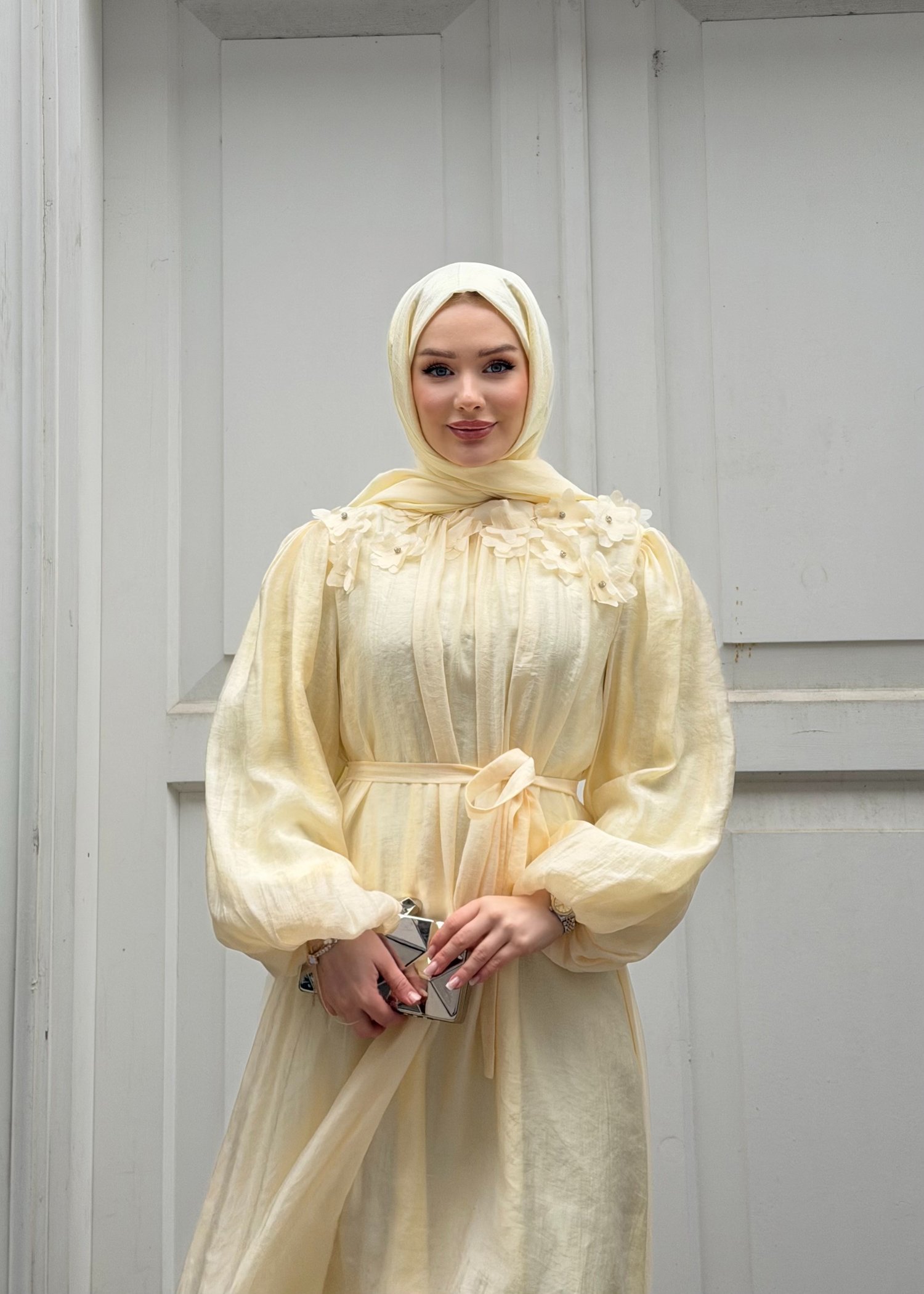 Navy Elbise | Sarı