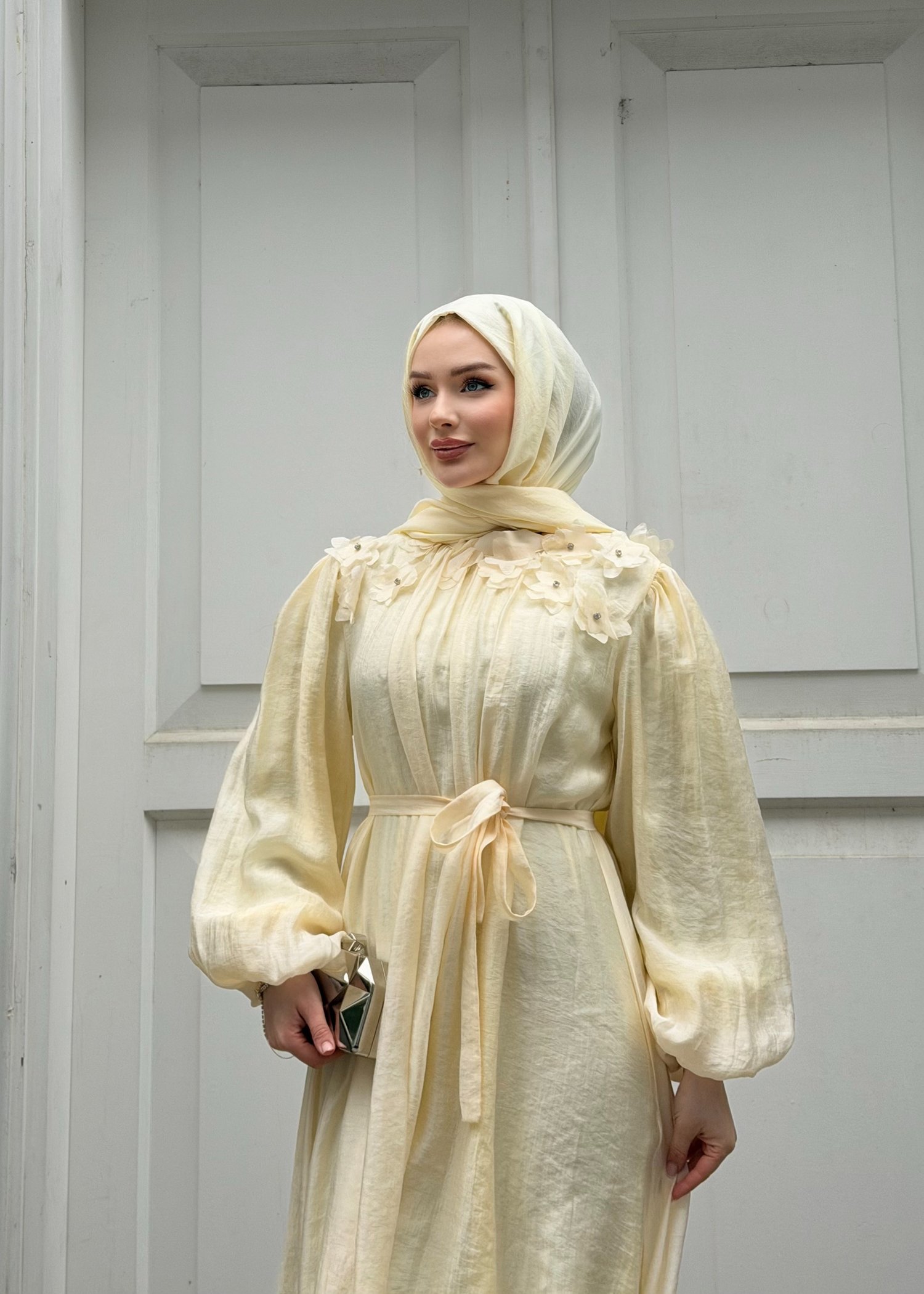Navy Elbise | Sarı