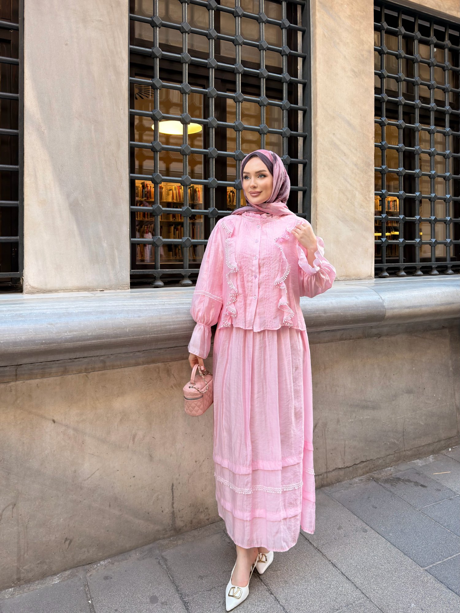 Noble Vual Etekli Takım | Pembe