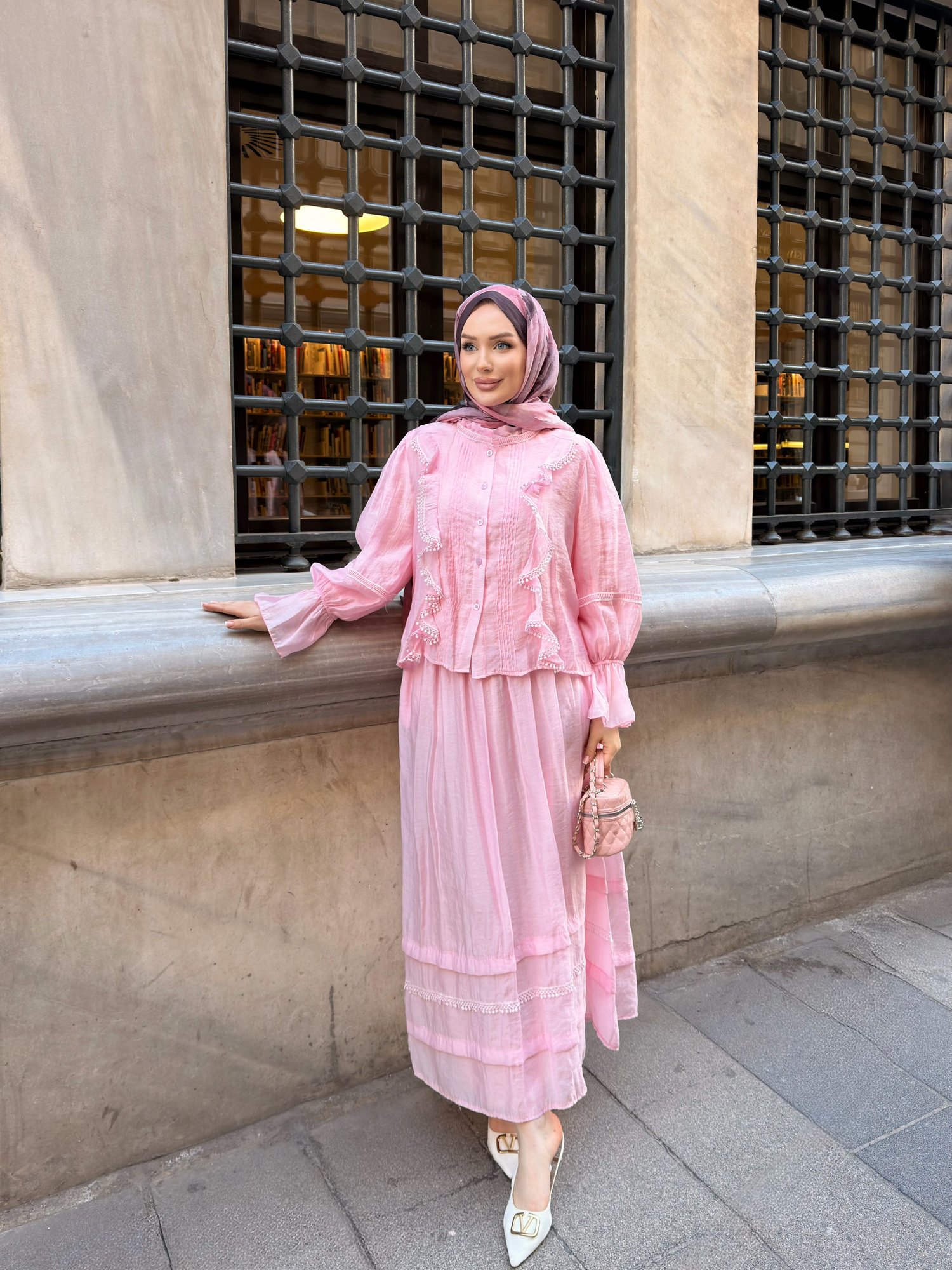 Noble Vual Etekli Takım | Pembe