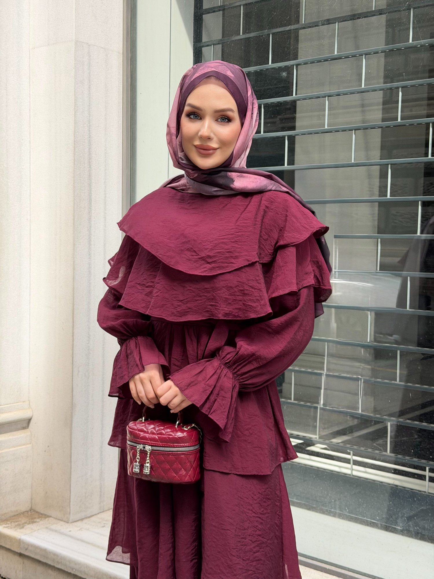 Nolya Elbise Bordo