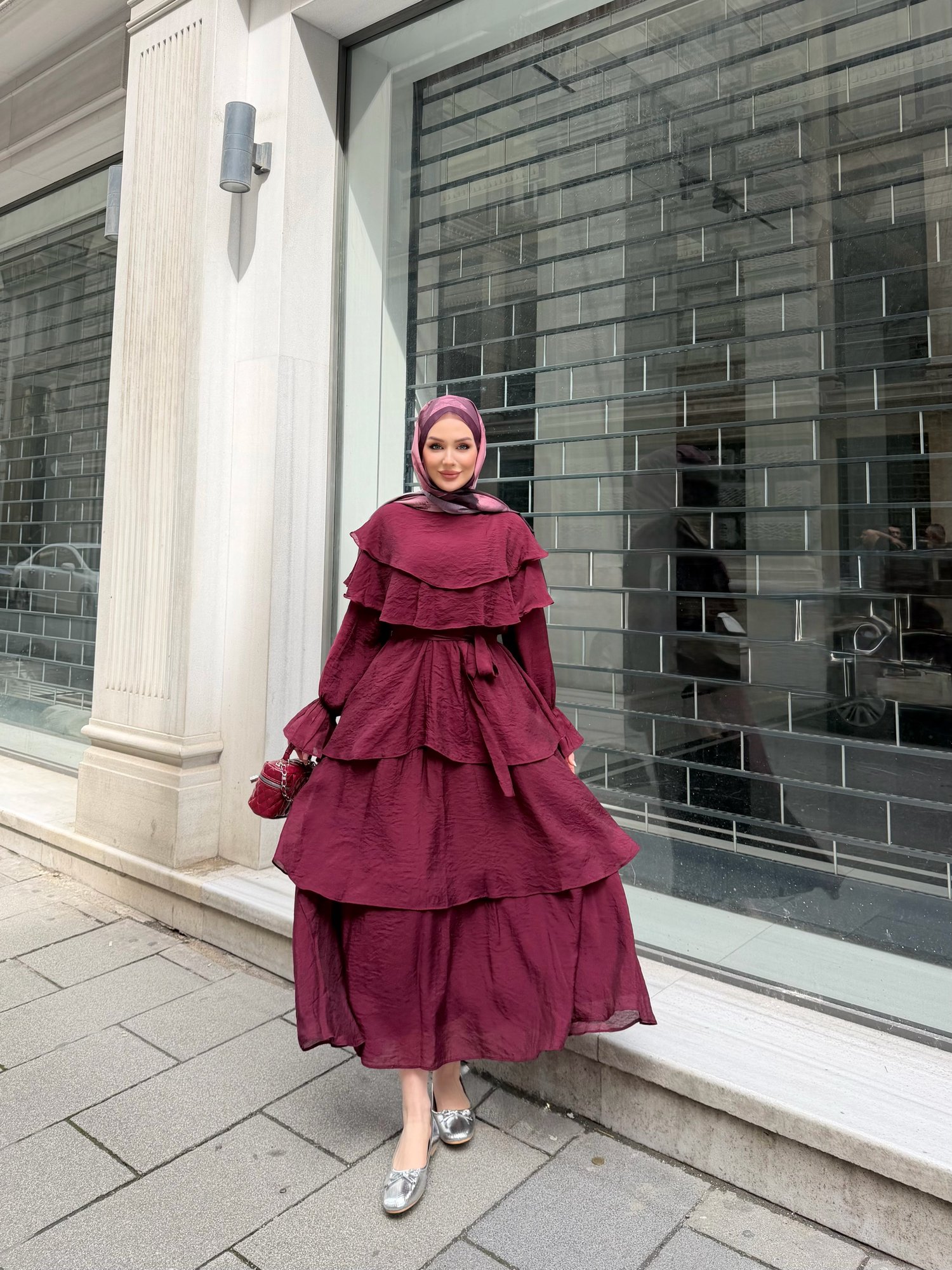 Nolya Elbise Bordo