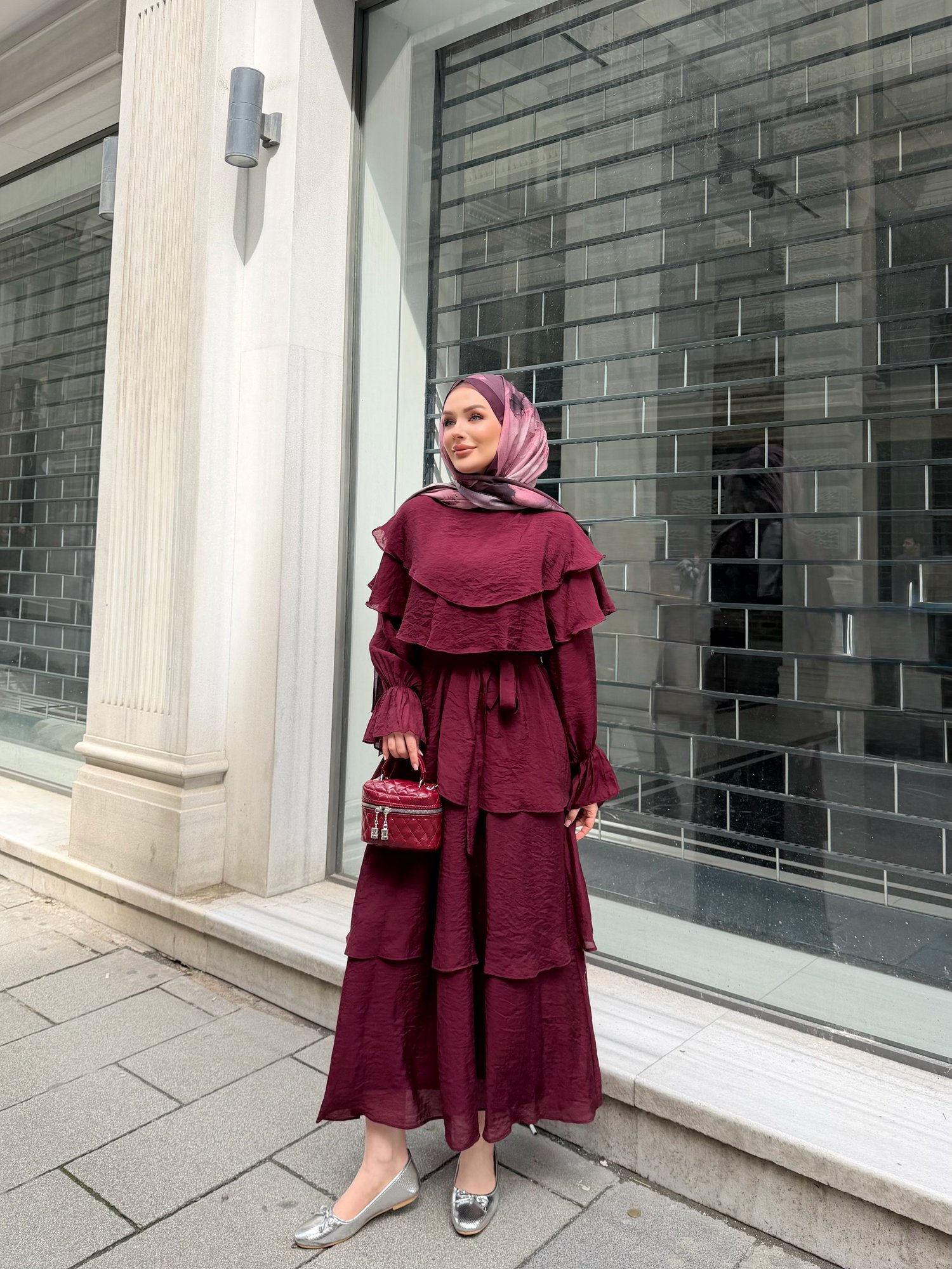 Nolya Elbise Bordo