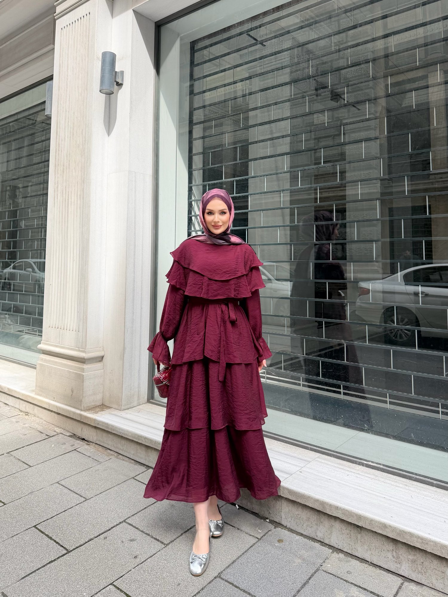 Nolya Elbise Bordo