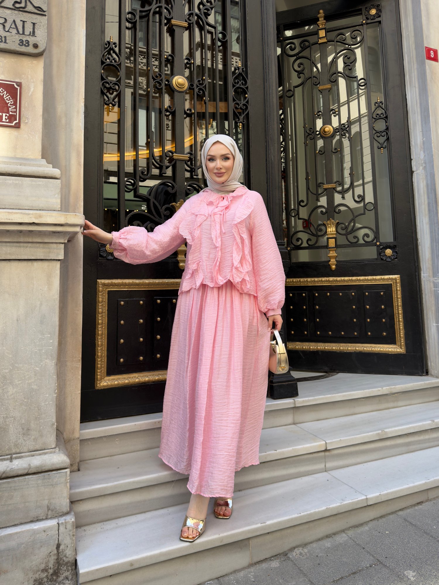 Orchild Fırfırlı Etekli Takım | Pembe