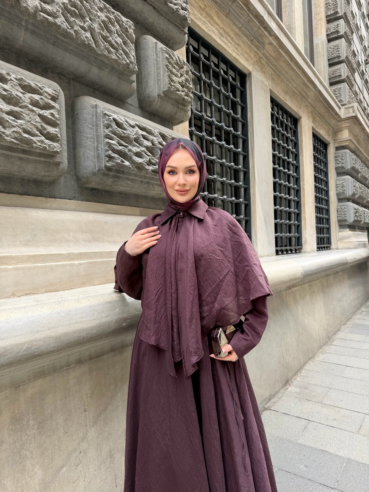 Seren elbise Bordo