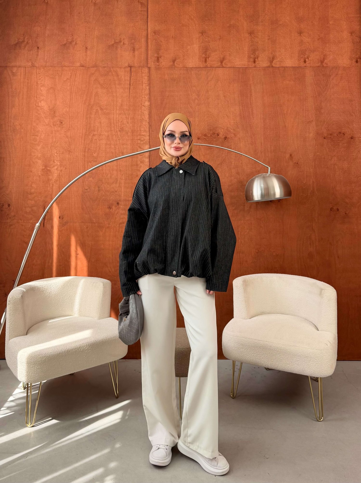 SESA GABARDIN BOMBER CEKET SİYAH