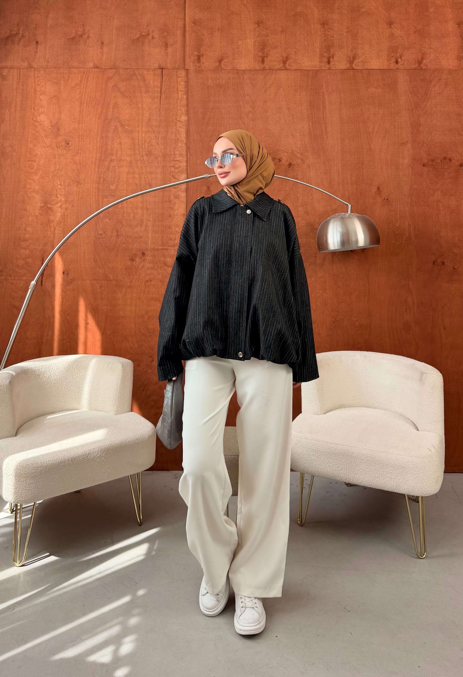 SESA GABARDIN BOMBER CEKET SİYAH