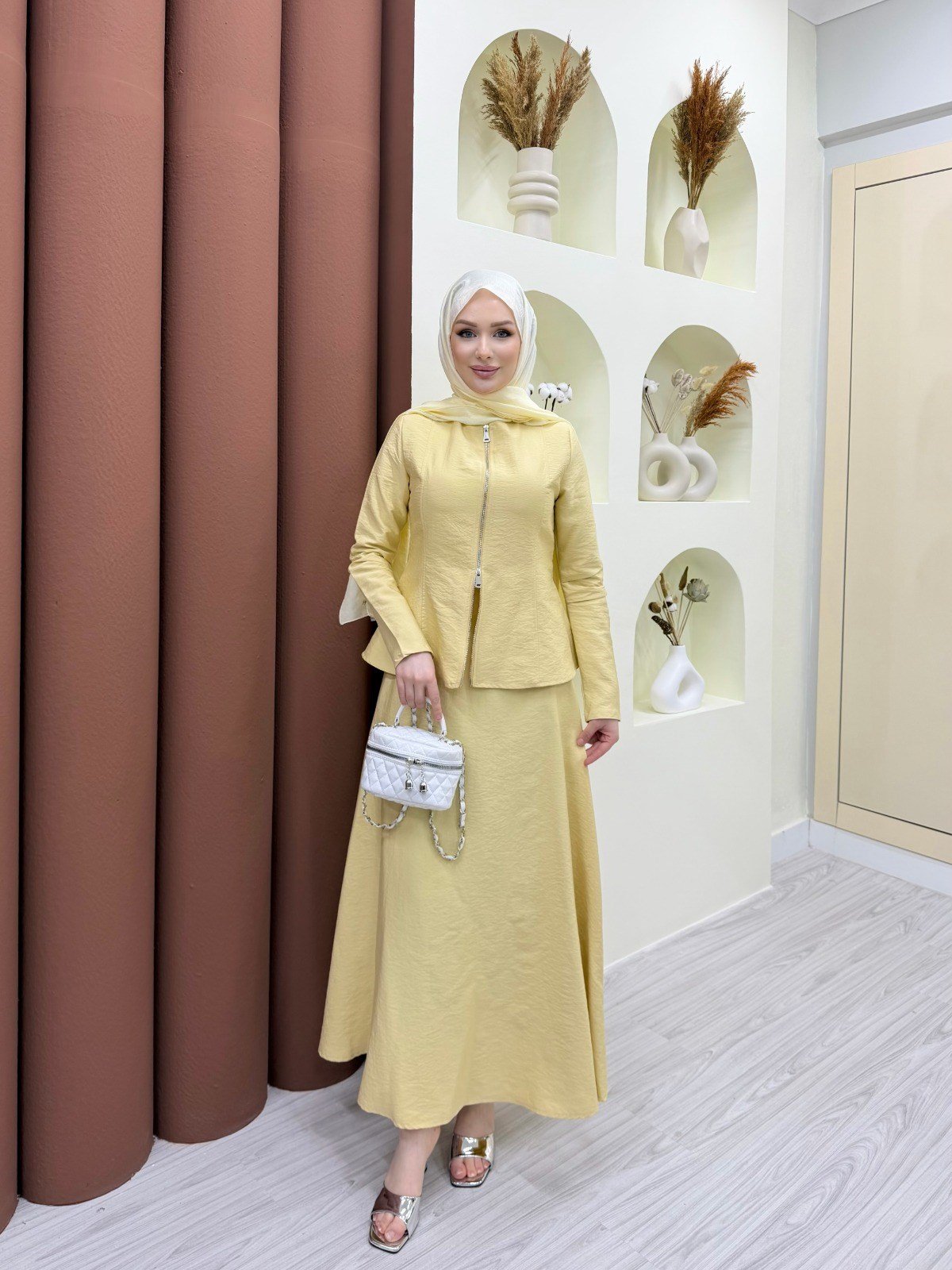Velina Etekli Takım Sarı