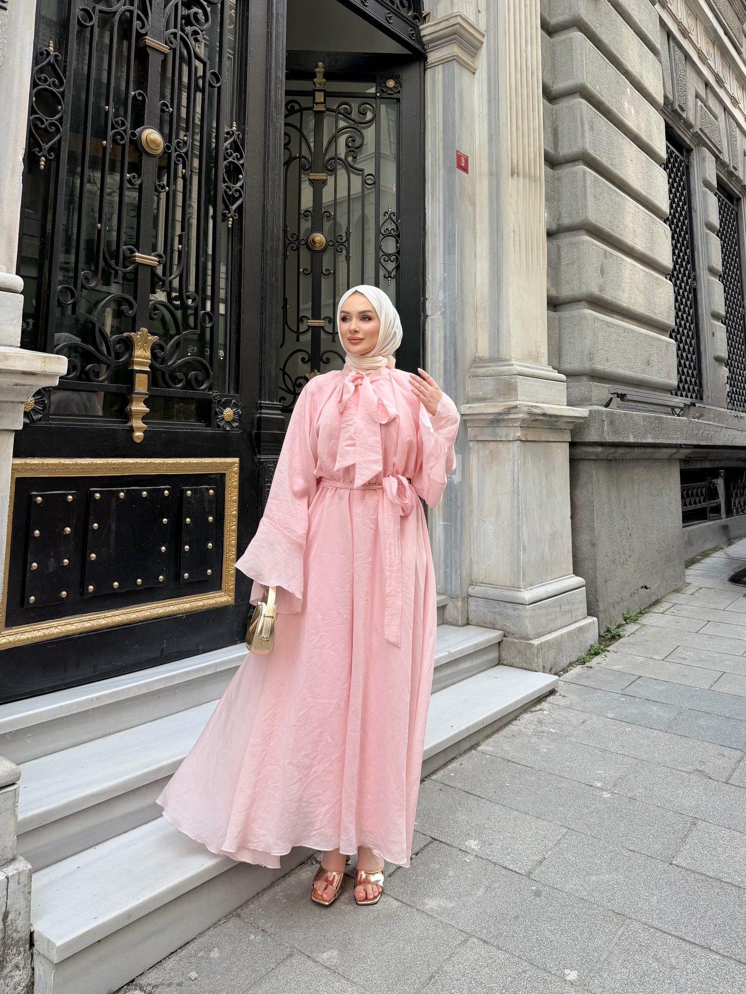 Vienna elbise Pembe