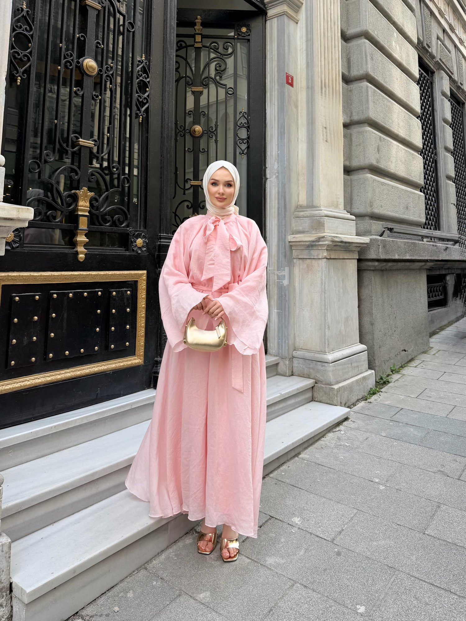 Vienna elbise Pembe
