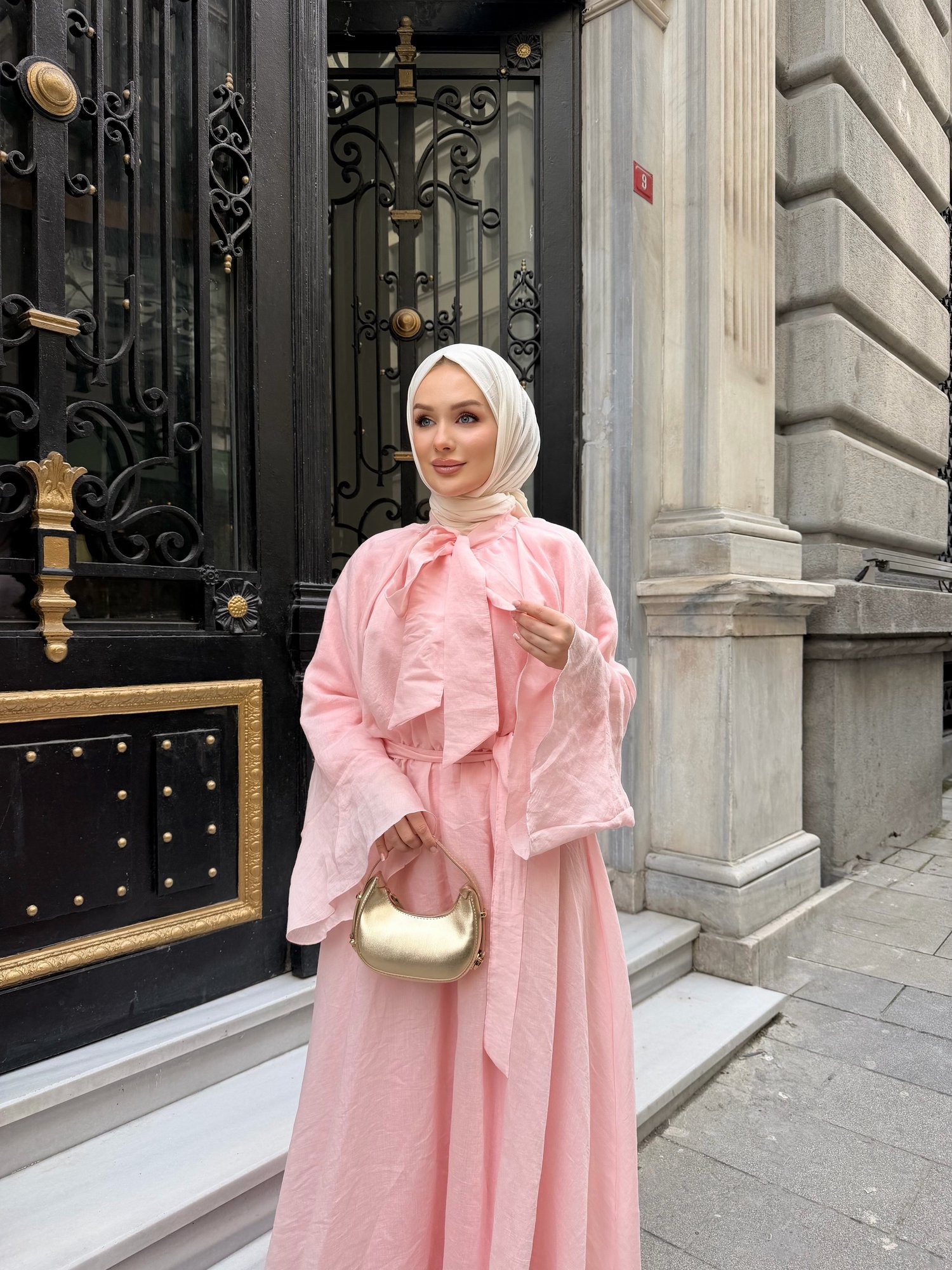 Vienna elbise Pembe