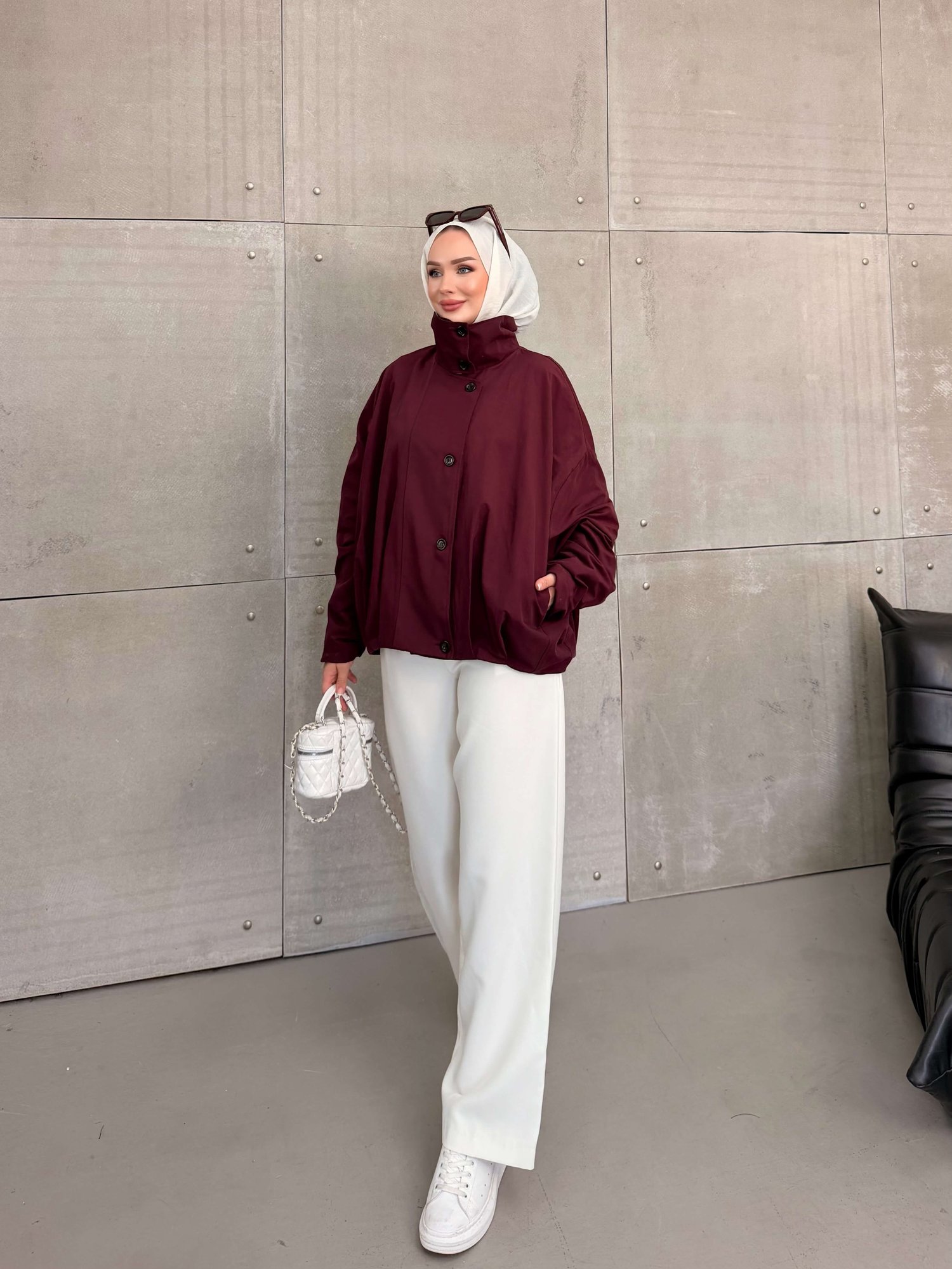 ZR MODEL BOMBER TRENC CEKET BORDO