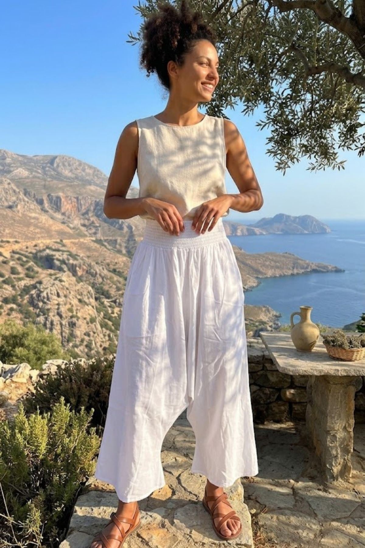 Bel ve Paça Lastikli Şalvar