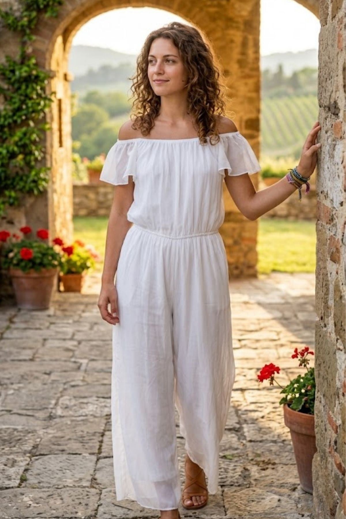 Beli Lastikli İtalyan İpek Tulum