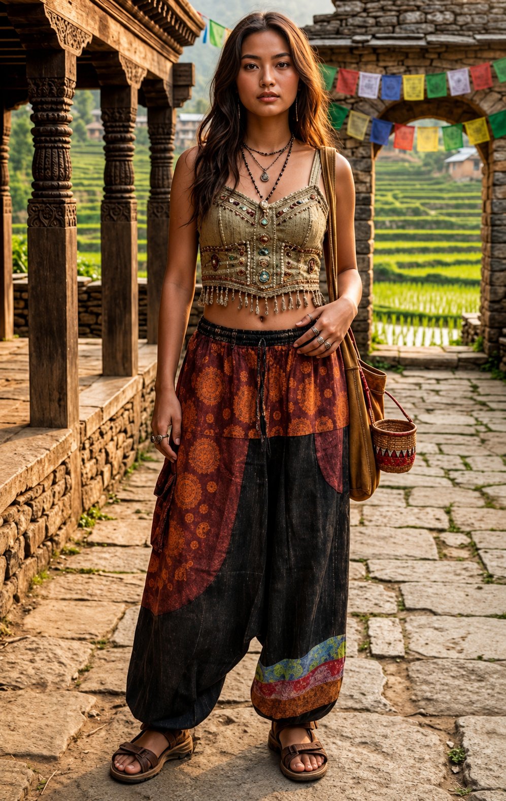 Bohem Patchwork Etnik Nepal Şalvar