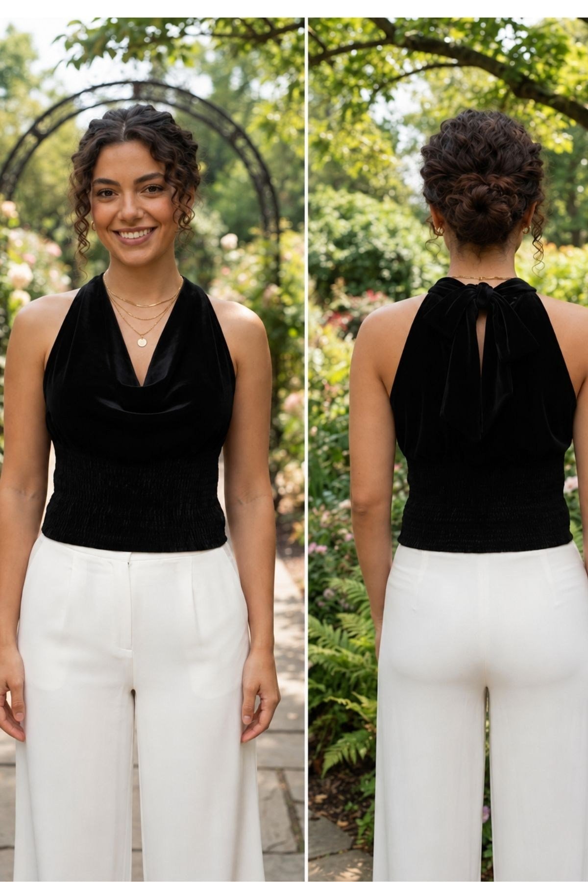 Gipeli Yazlık V Yaka Crop Bluz