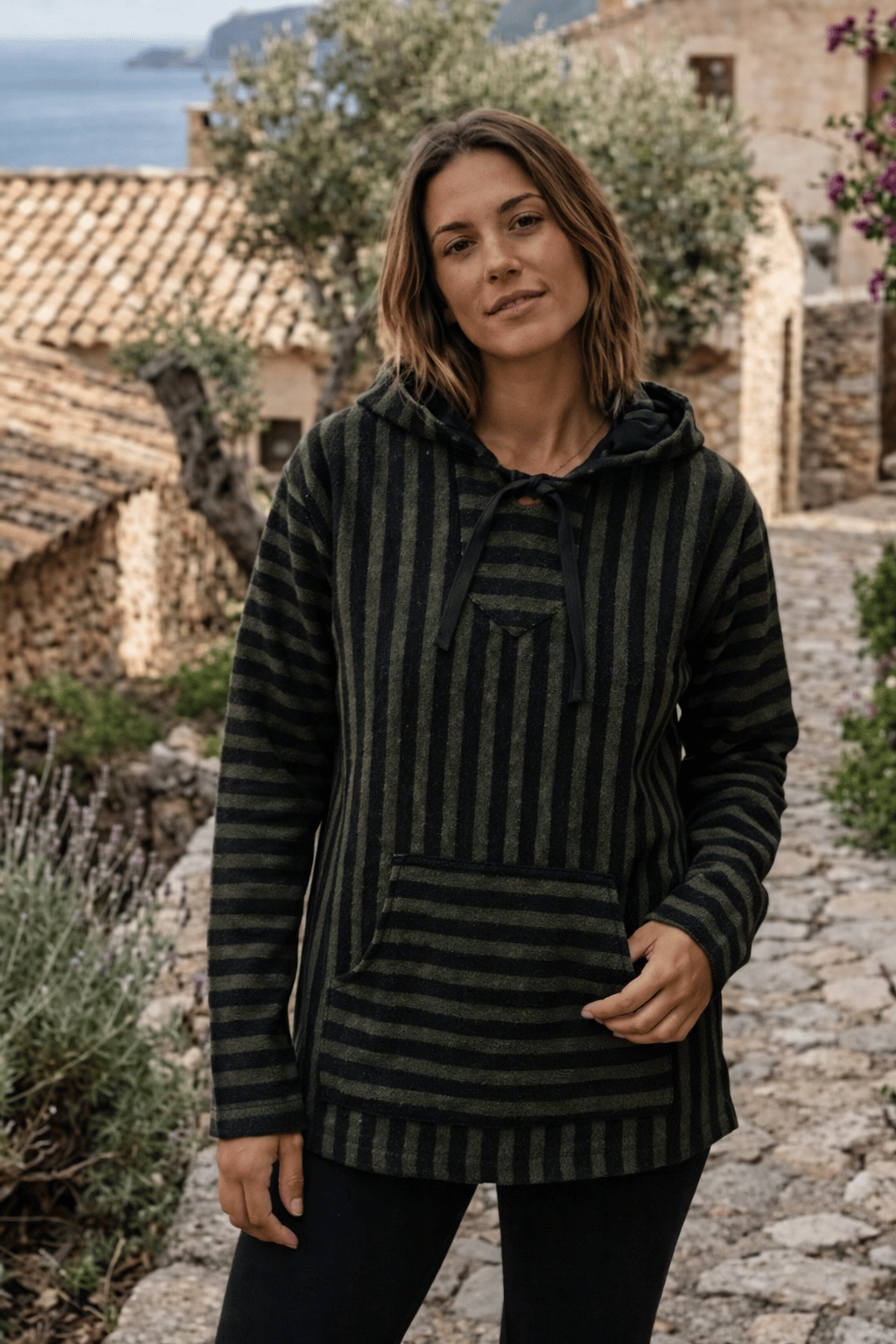 Kapüşonlu Etnik Sweatshirt