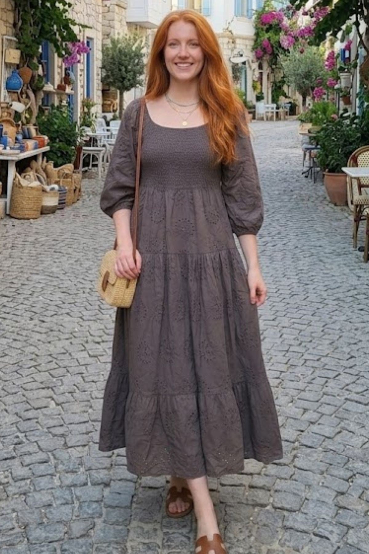 Lastik Detaylı Astarlı İtalyan Elbise
