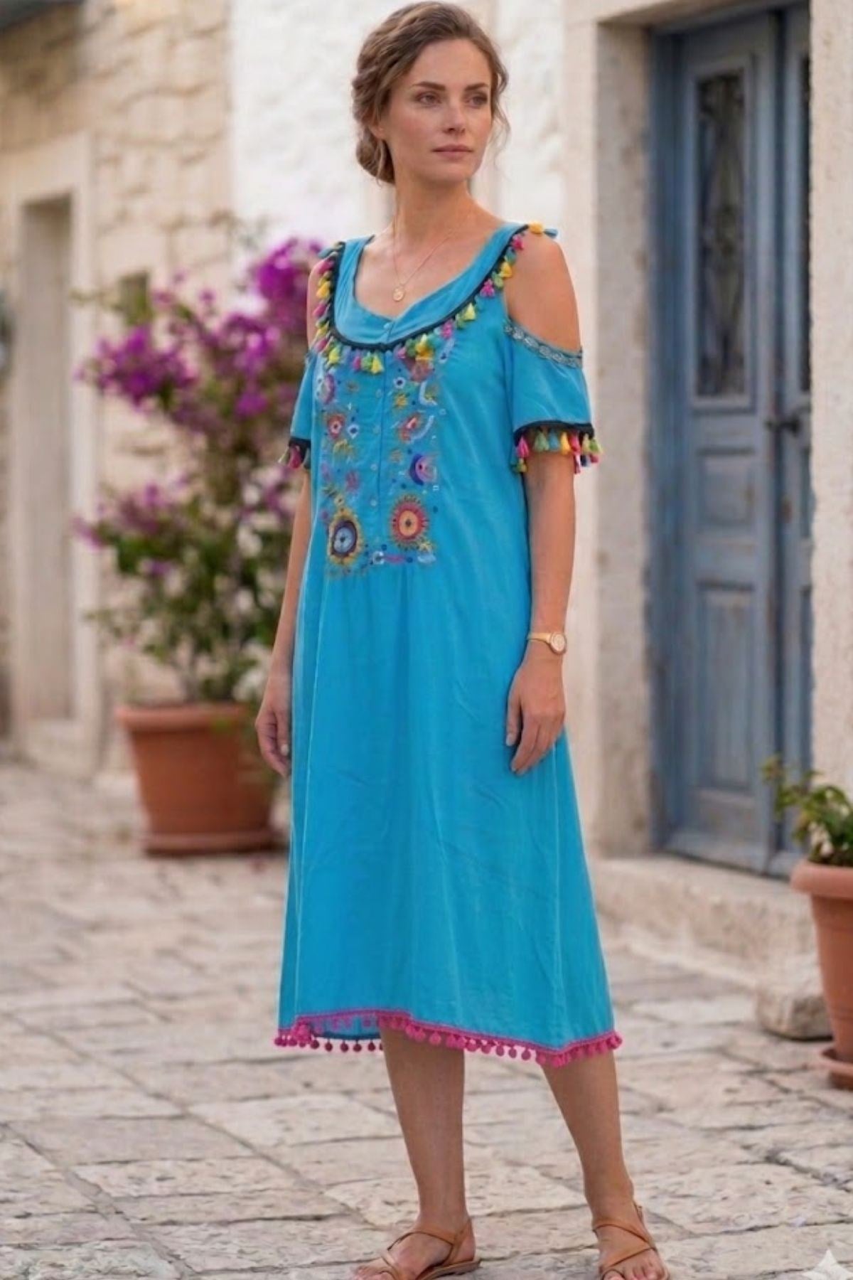 Nakış Detaylı Etnik Elbise
