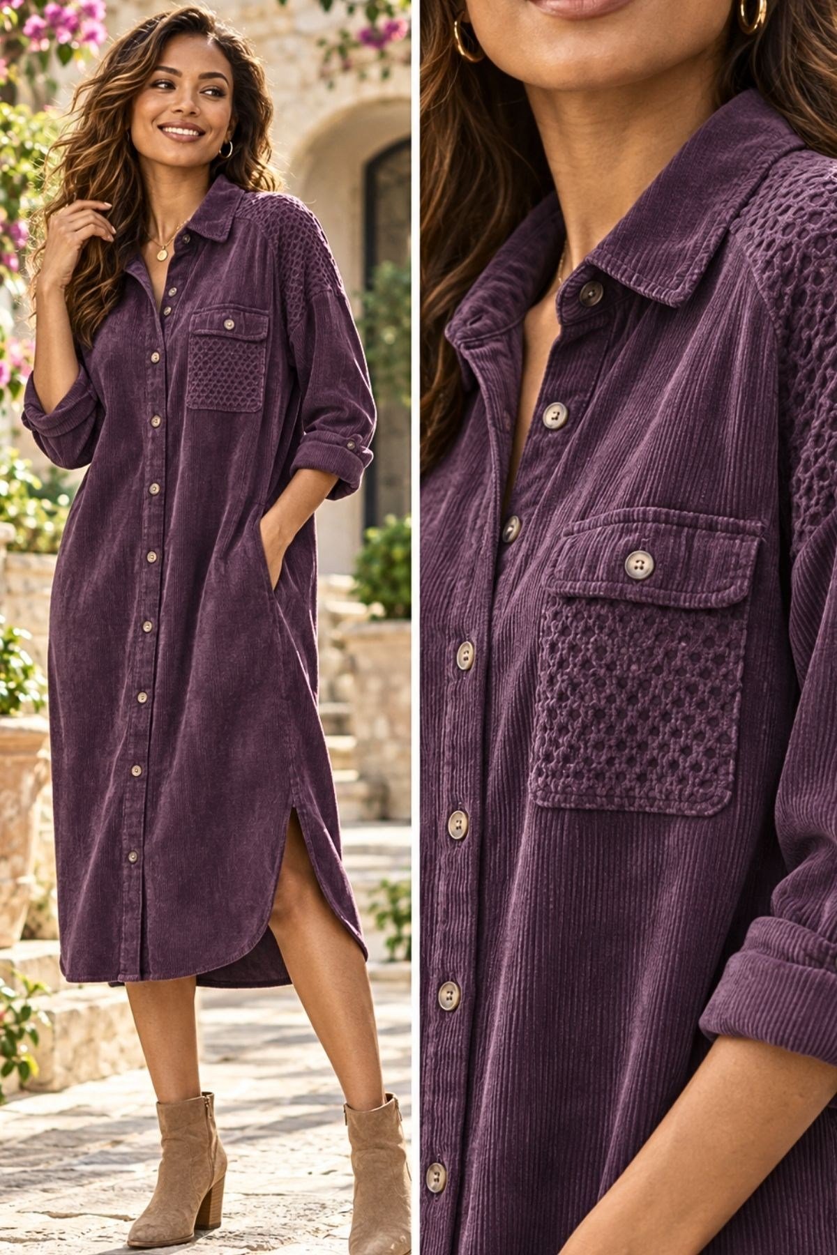 Oversize İtalyan Kadife Elbise
