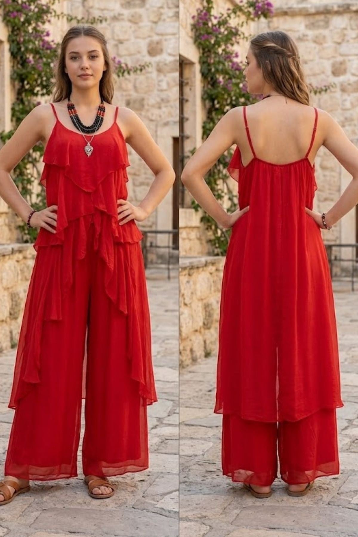 Pantolon Bluz İtalyan İkili İpek Takım