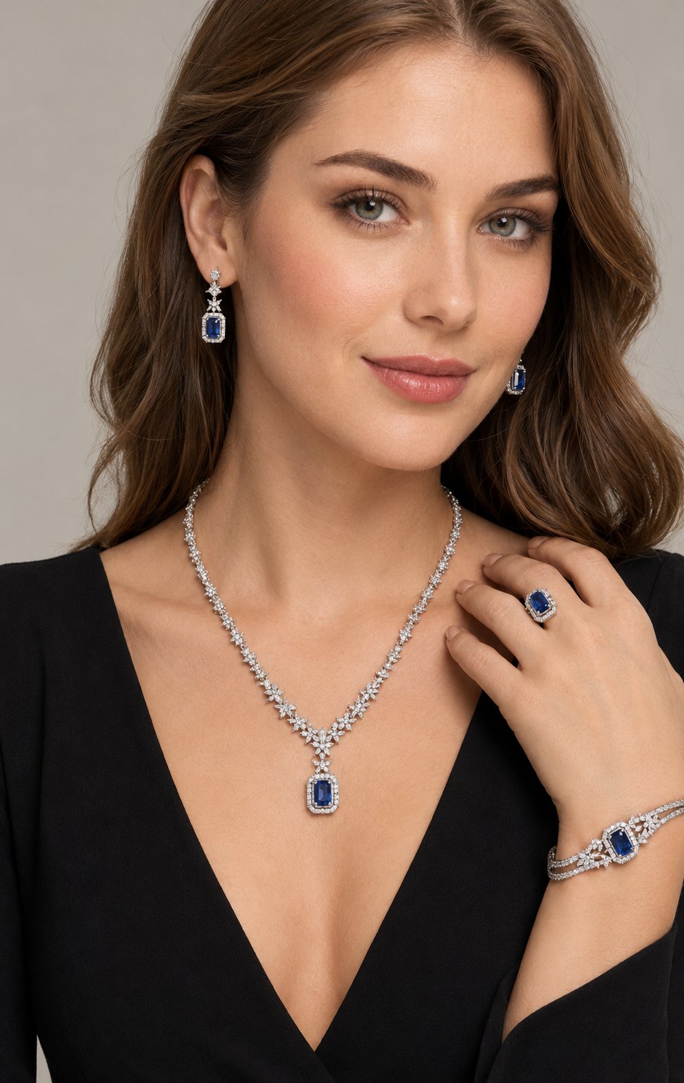 Safir Taşlı Su Yolu Set Rodajlı